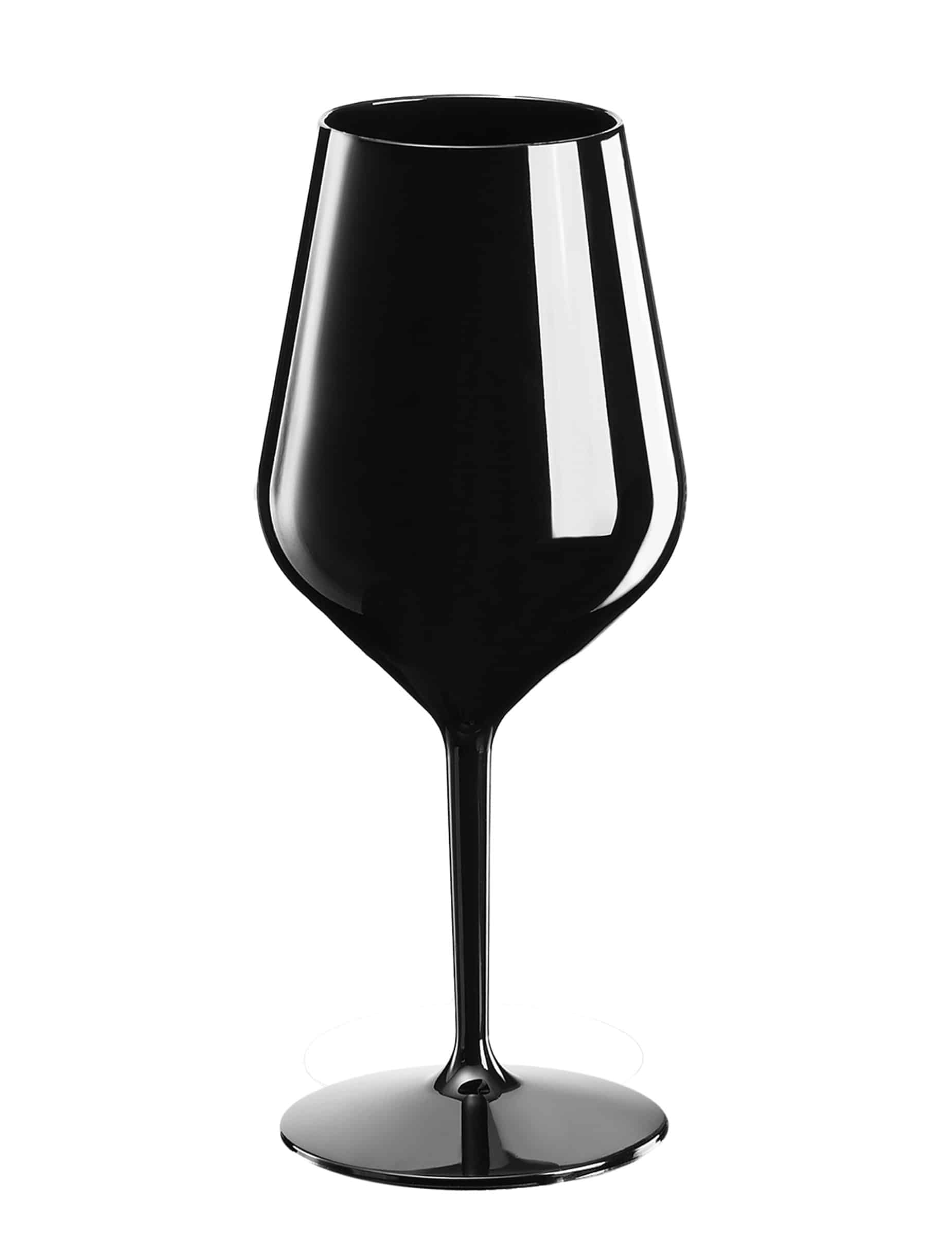 Schwarzes Weinglas aus Kunststoff 47 cl