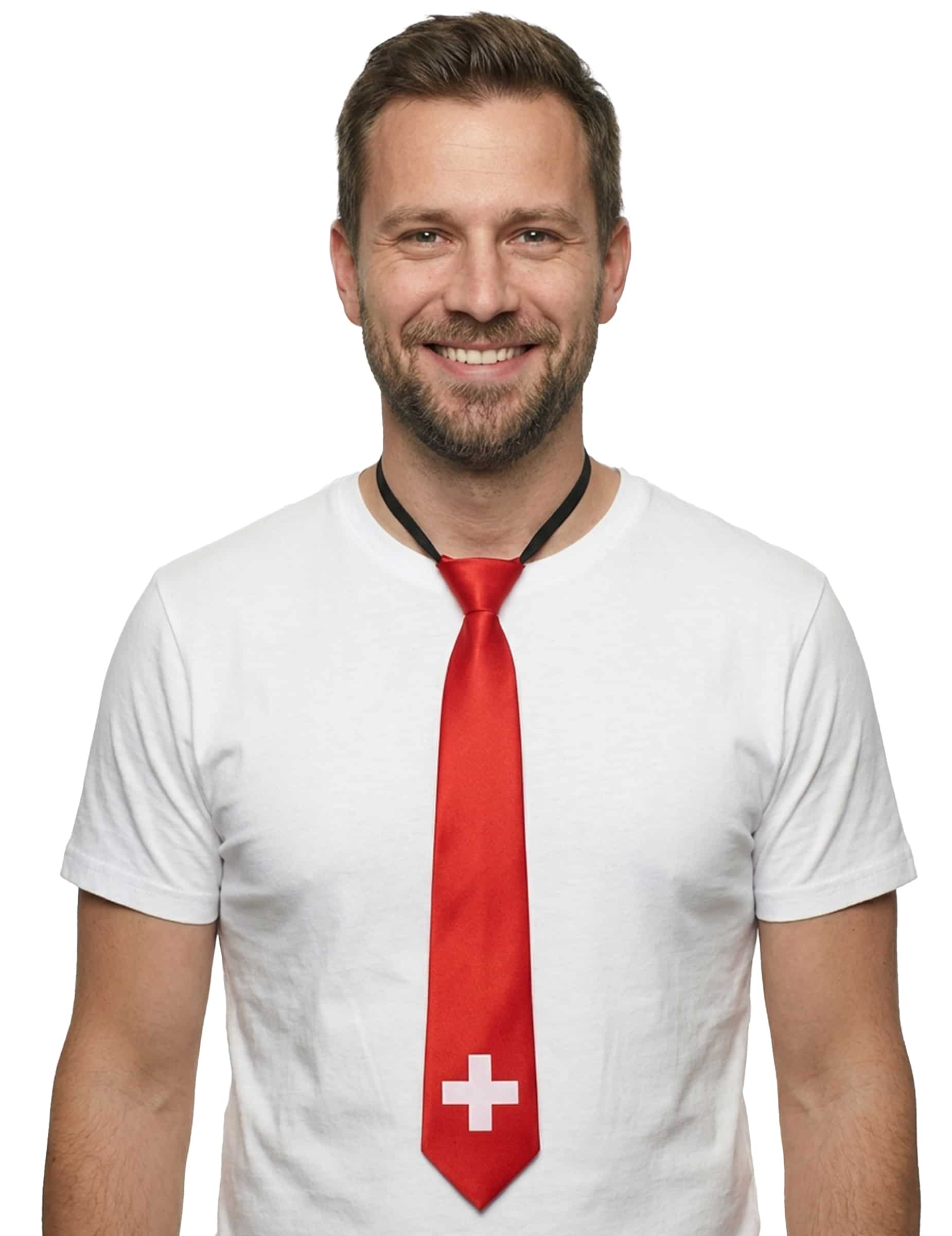 Schweizer Flaggenkrawatte für Erwachsene 50 cm Fan Accessoire