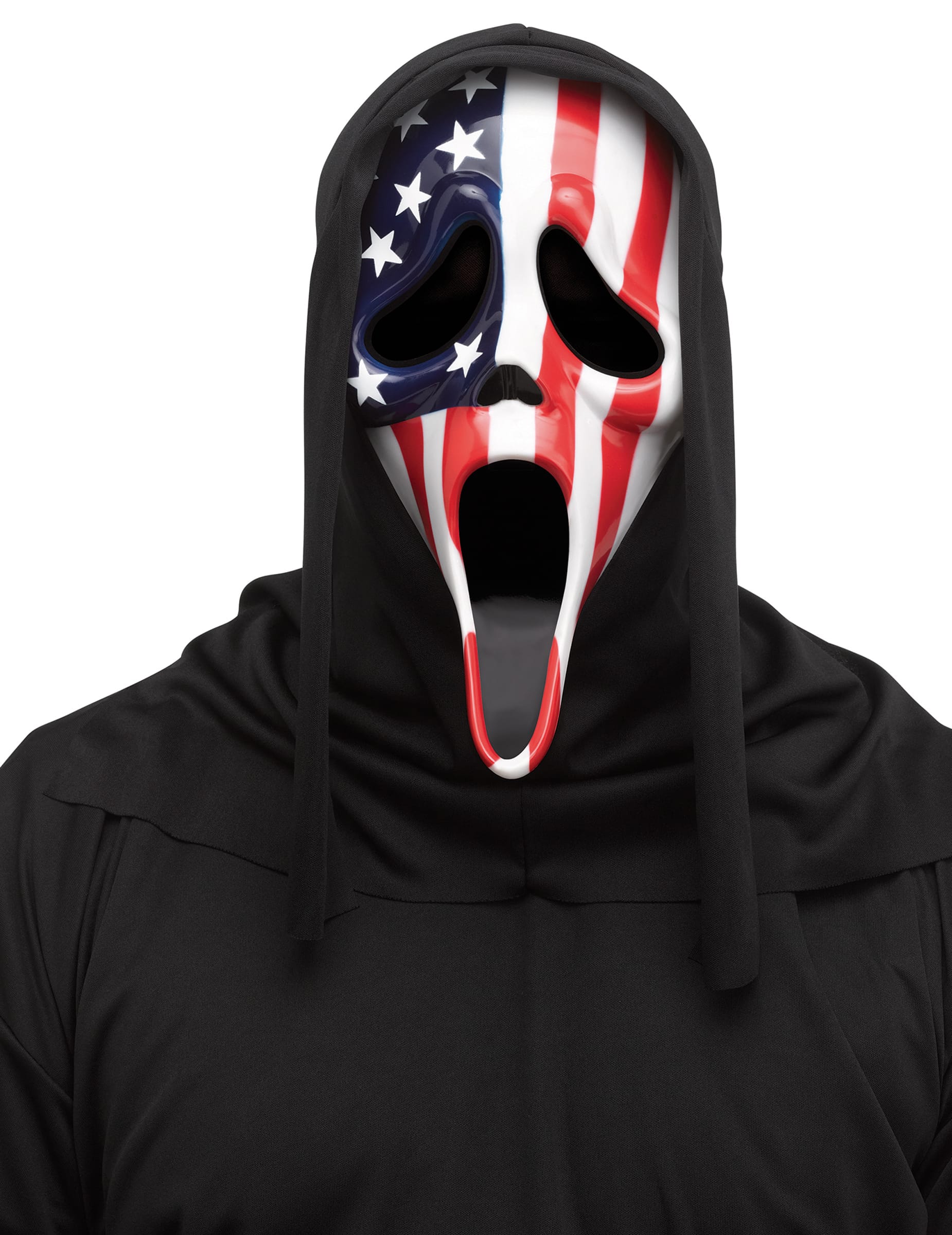 Scream Ghostface Maske mit US Flaggenmotiv für Erwachsene