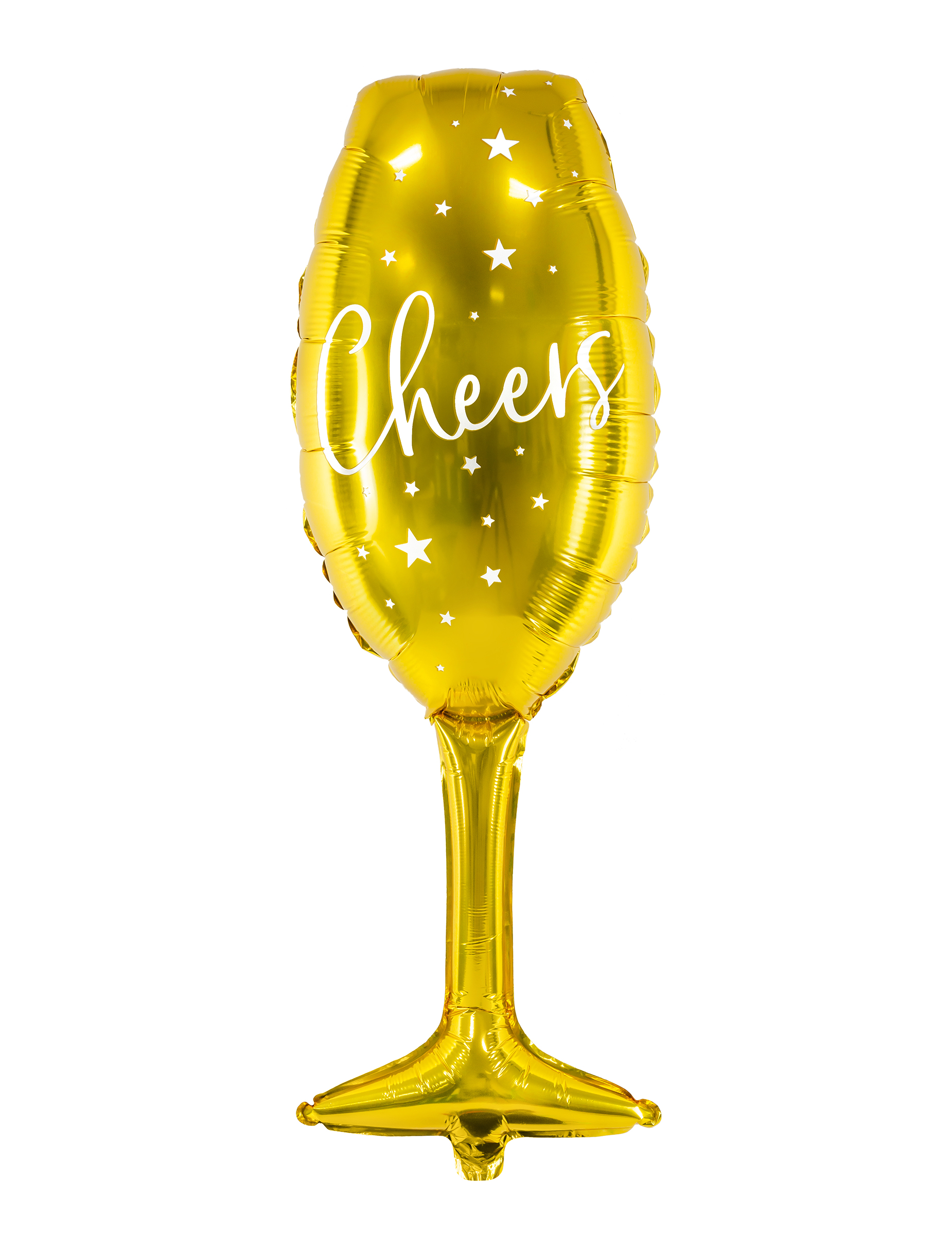 Sektglas-Luftballon Cheers Partydeko gold 28x80 cm
