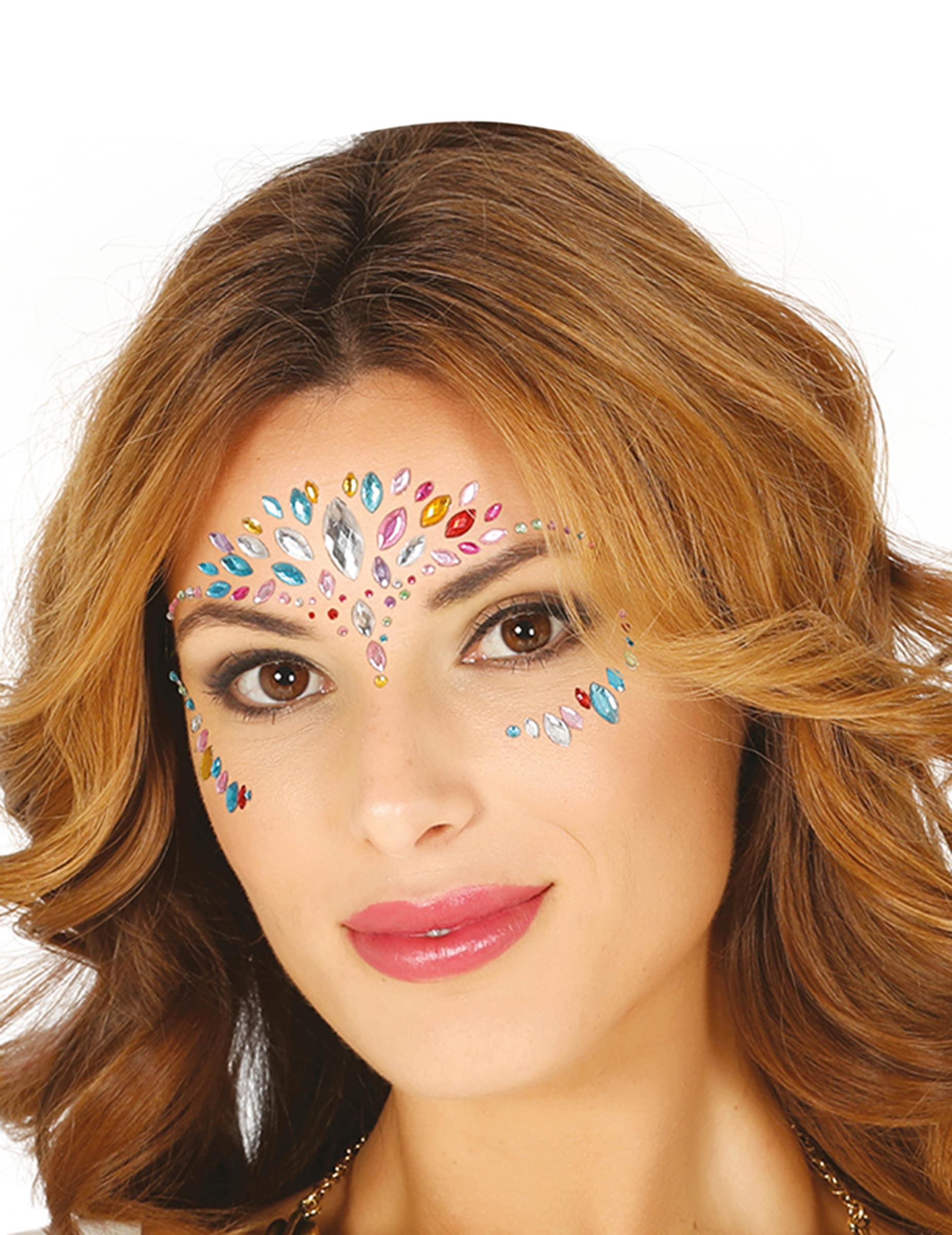 Selbstklebende Glitzersteine für das Gesicht bunt