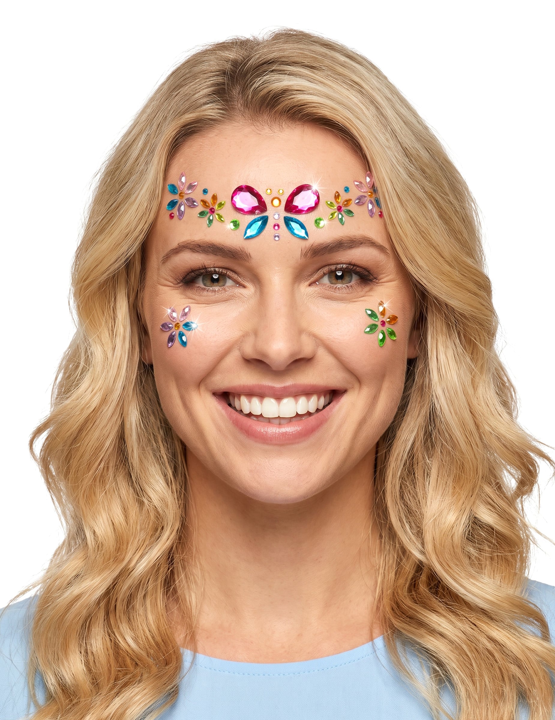 Selbstklebende Strasssteine "Schmetterling und Blumen"