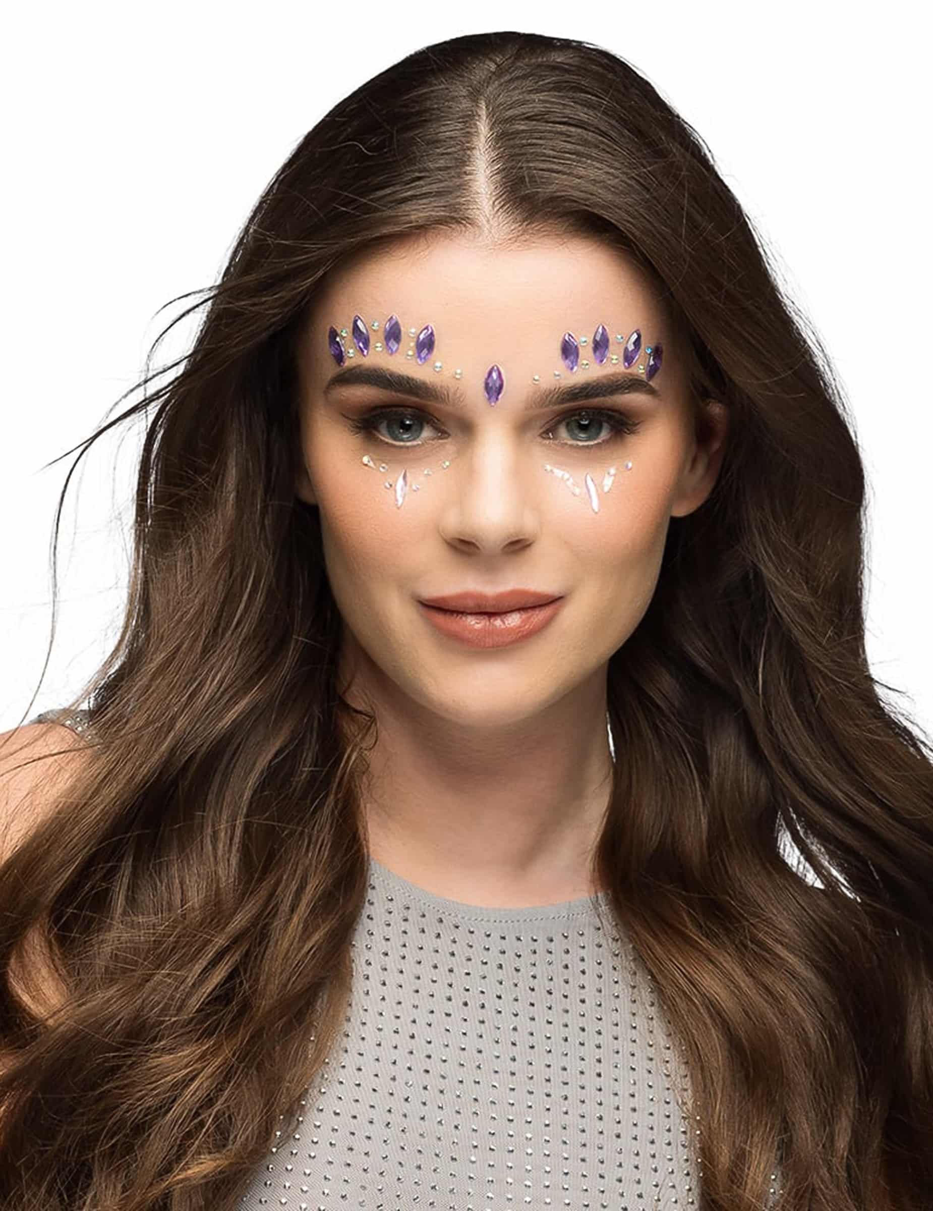 Selbstklebende Strasssteine violett Erwachsene