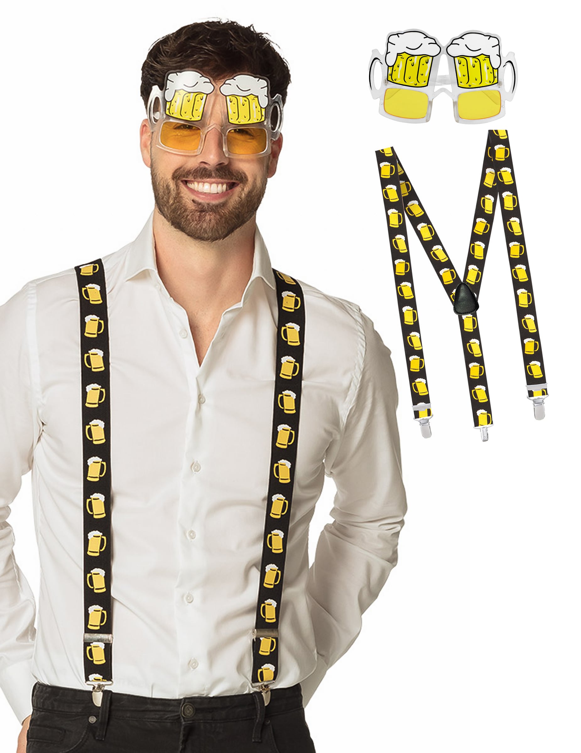 Set Brille und Hosenträger