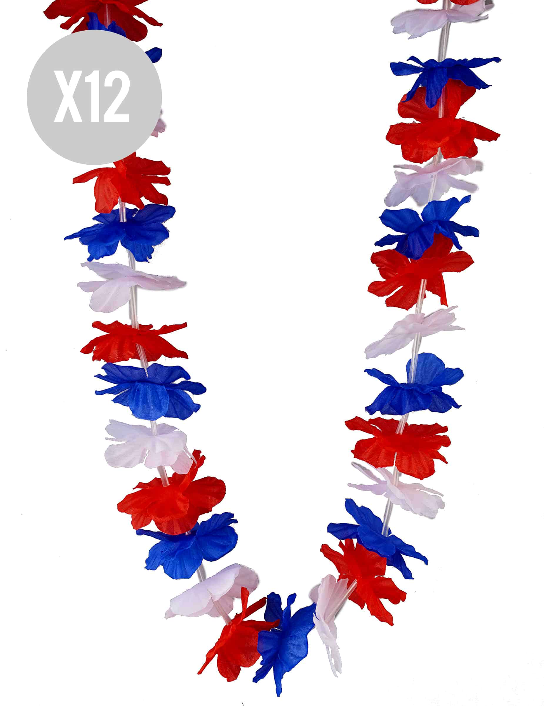 Set aus 12 dreifarbigen Frankreich-Fan-Blumenketten