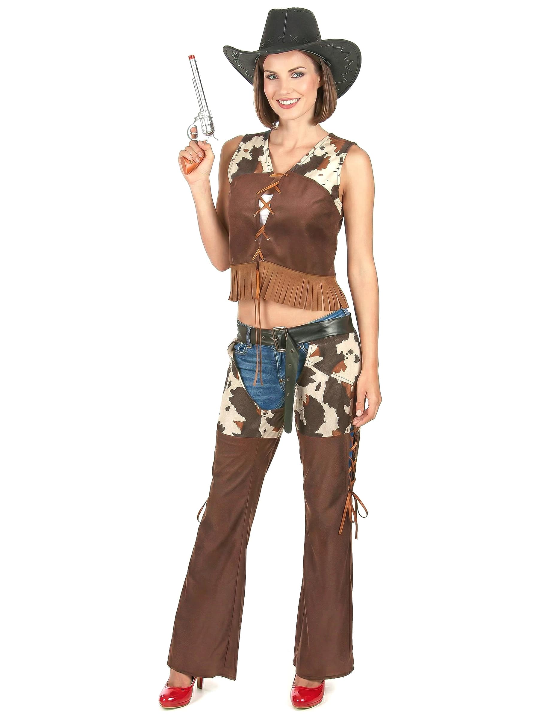 Sexy Cowgirl Damenkostüm braun-beige