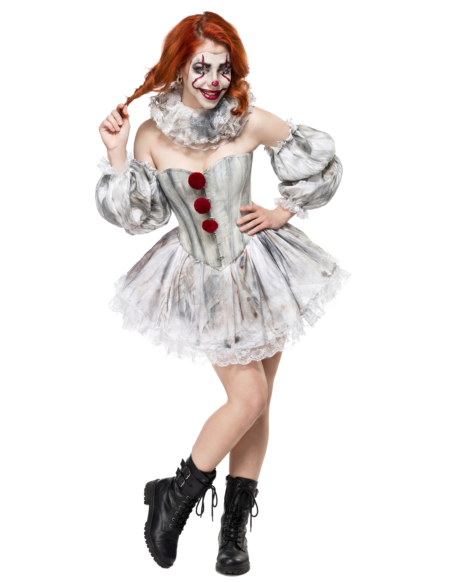Sexy Gruselclown Kostüm für Damen Deluxe