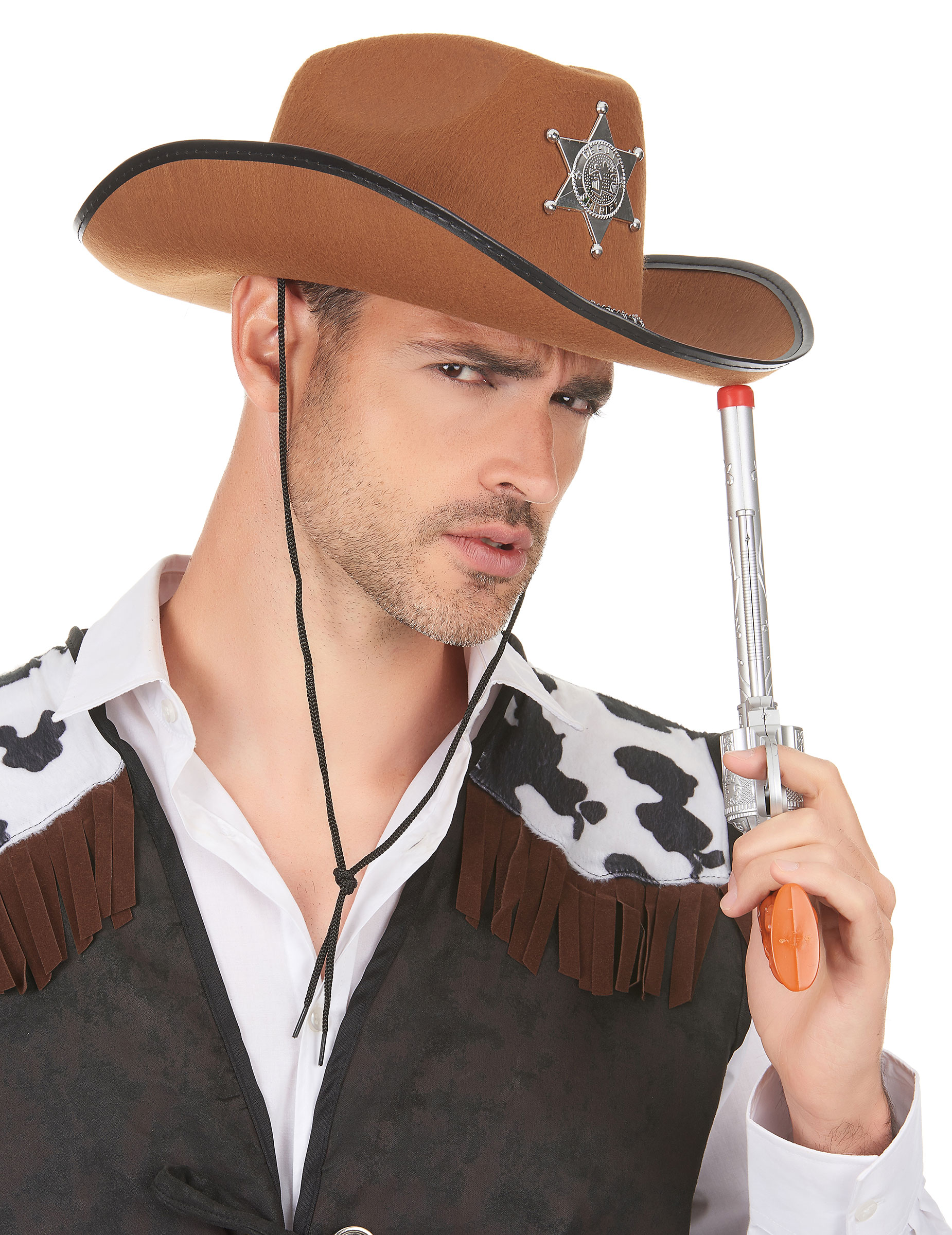 Sheriff Cowboy-Hut braun-schwarz