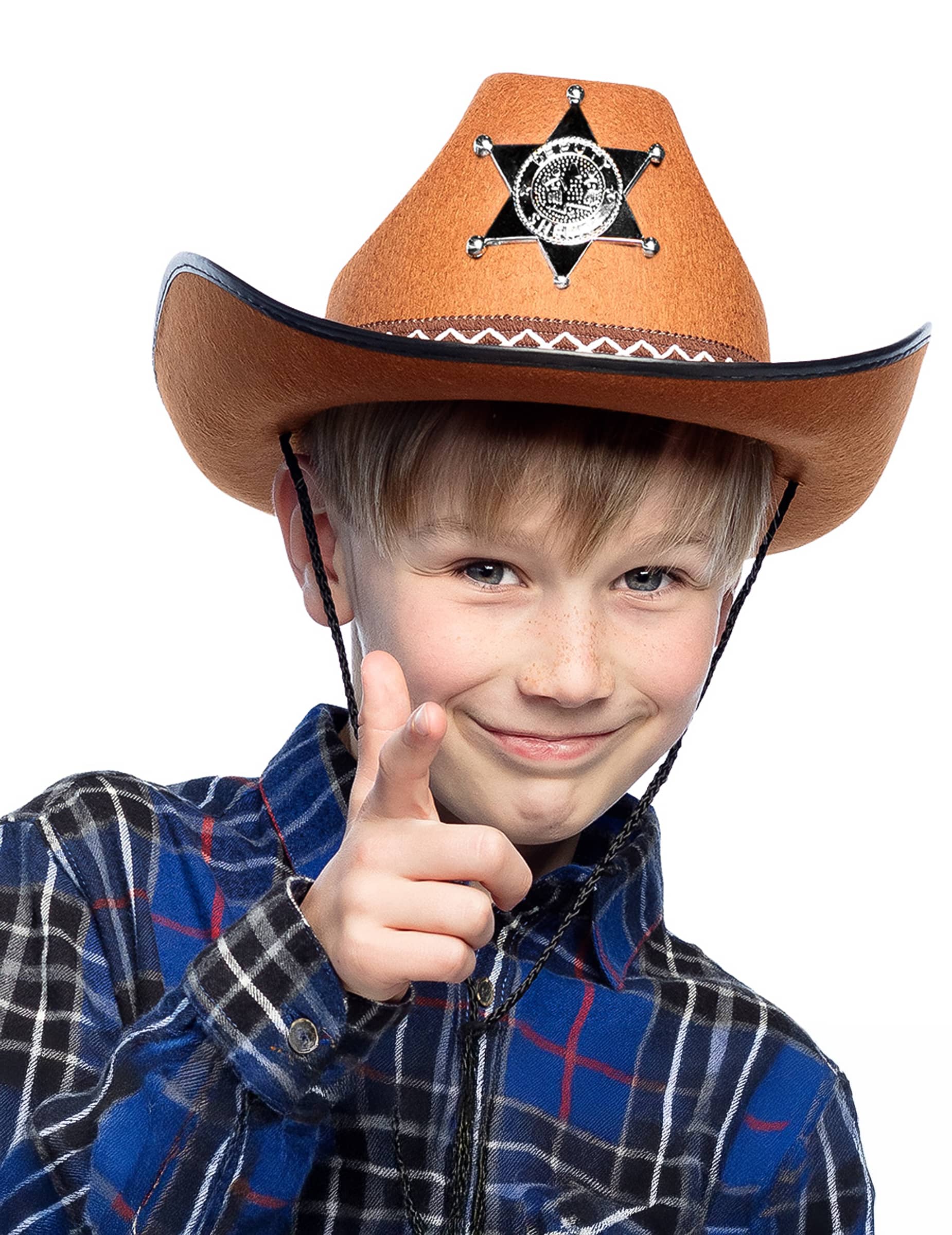 Sheriff-Kinderhut Cowboy-Hut braun