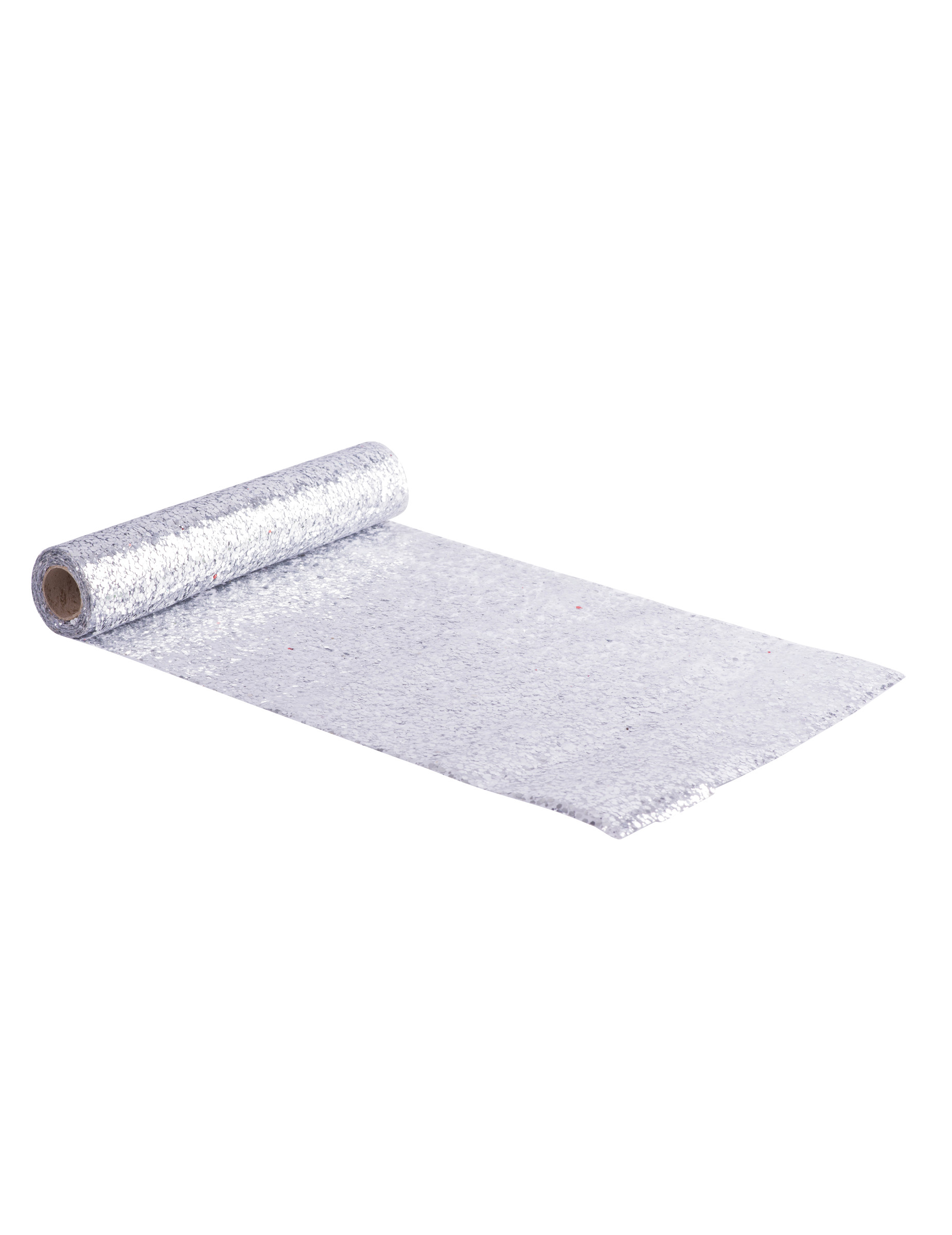 Silberner Pailletten-Tischläufer 28 cm x 3 m zuschneidbar