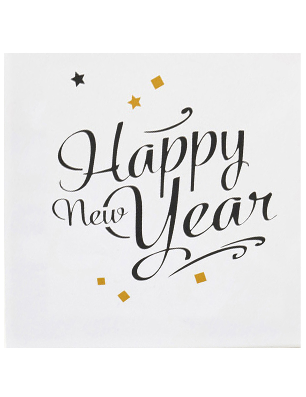Silvester-Servietten Happy New Year weiss-schwarz-gold