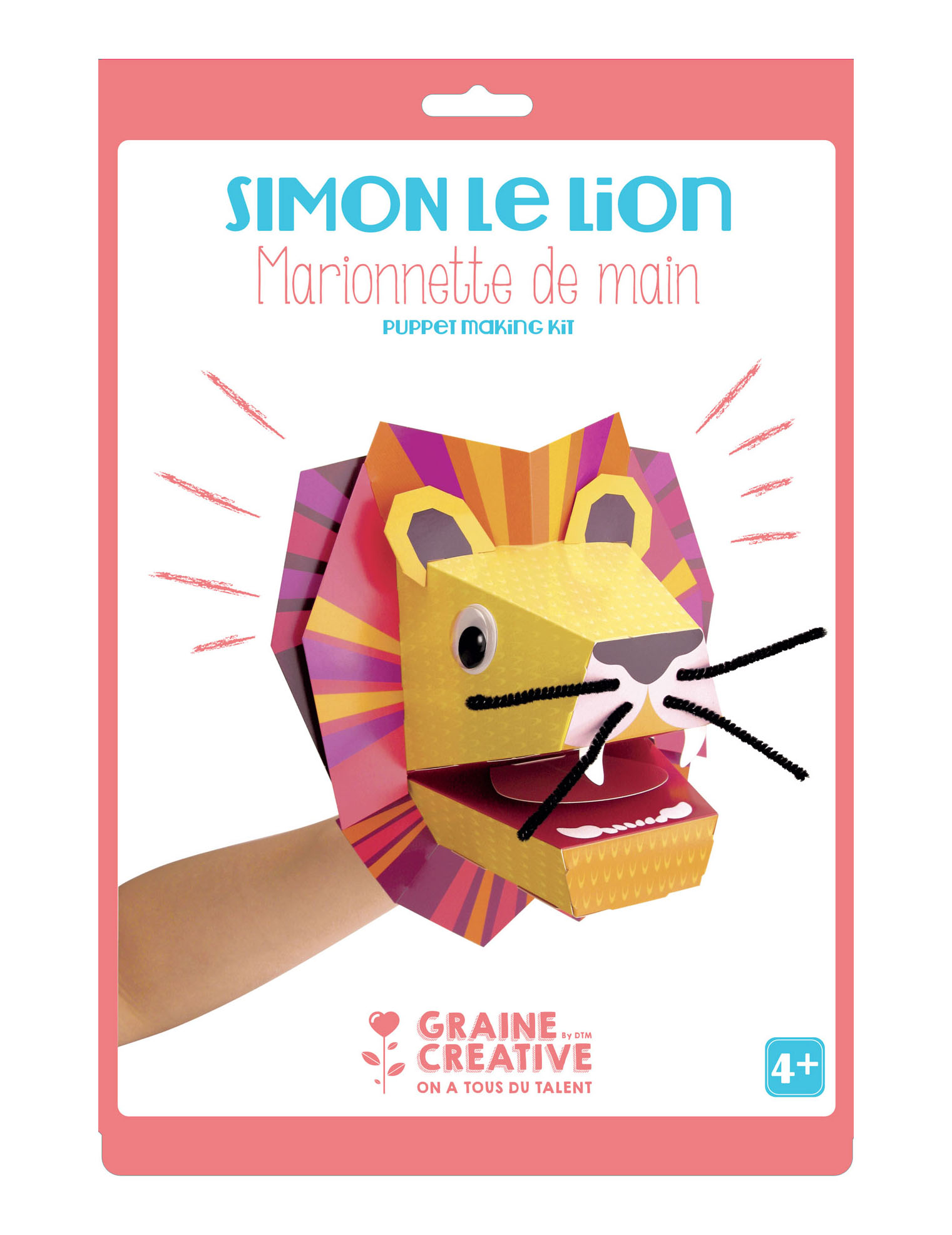 Simon der Löwe Handpuppe aus Karton 20