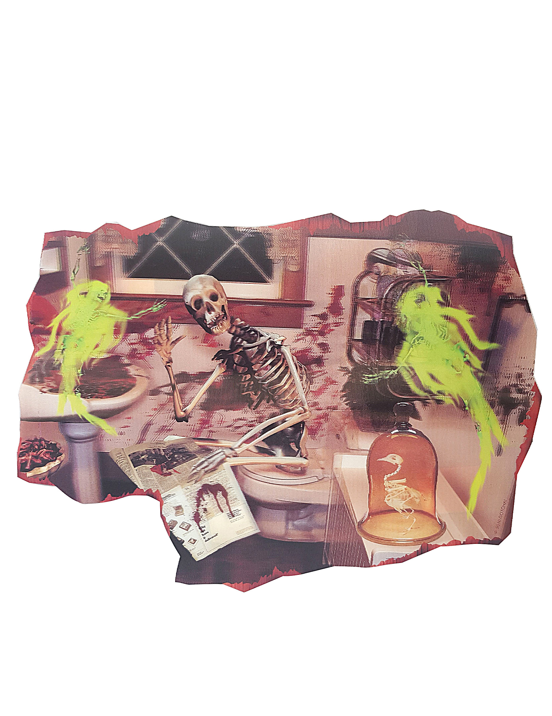 Skelett-Wanddekoration Halloween-Deko bunt 38x27cm
