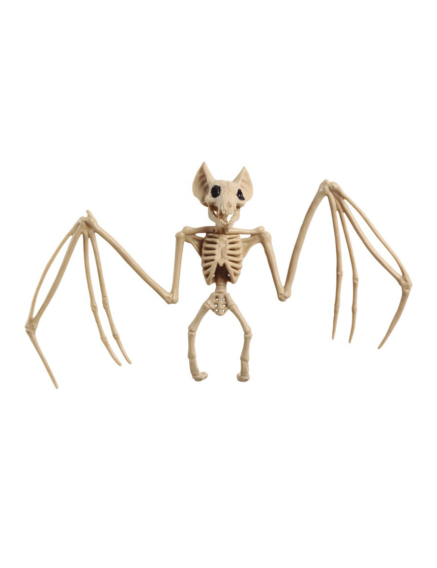Skelettierte Fledermaus Halloweendeko-Tier beige 66x29cm