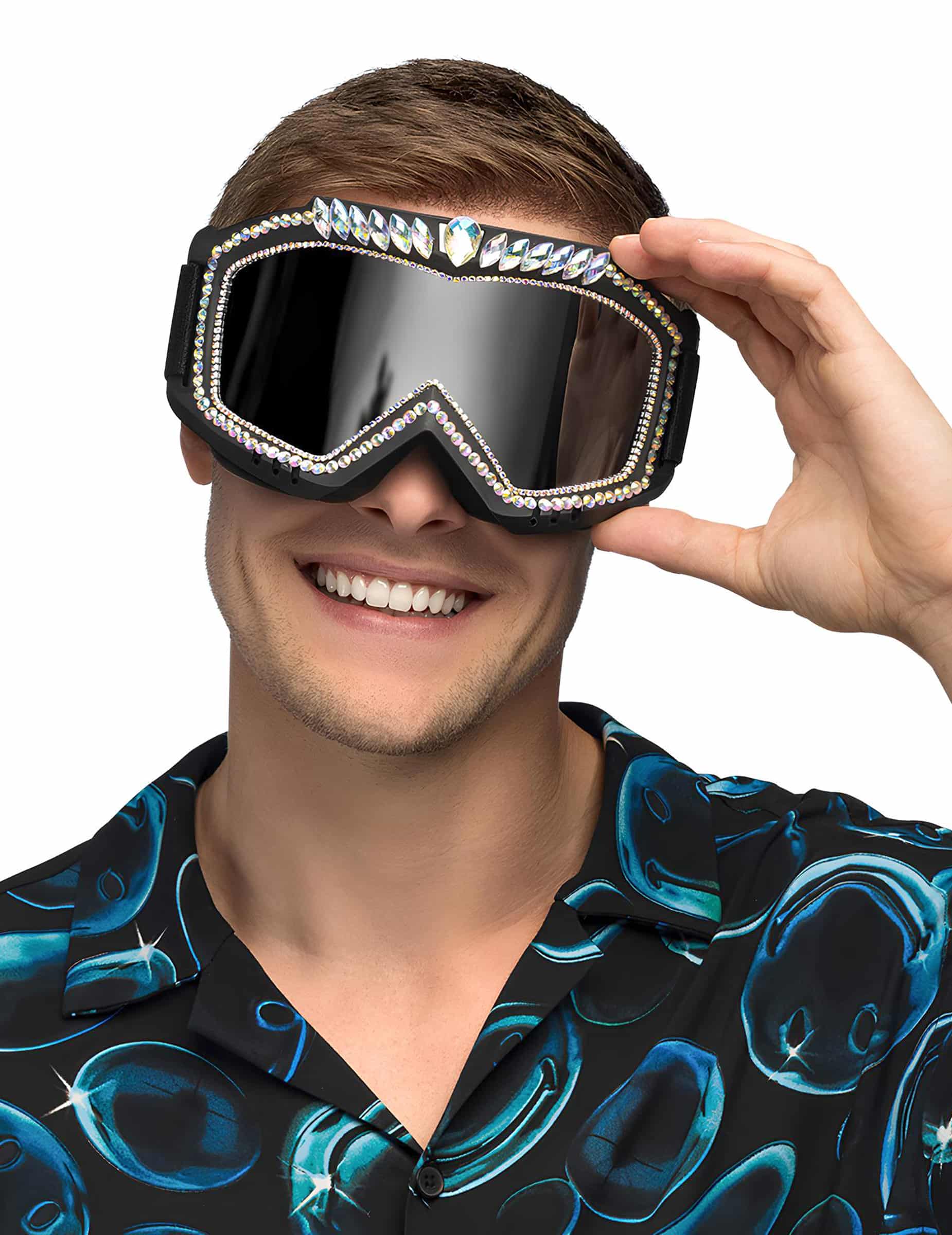 Skibrille Strass Schwarz für Erwachsene