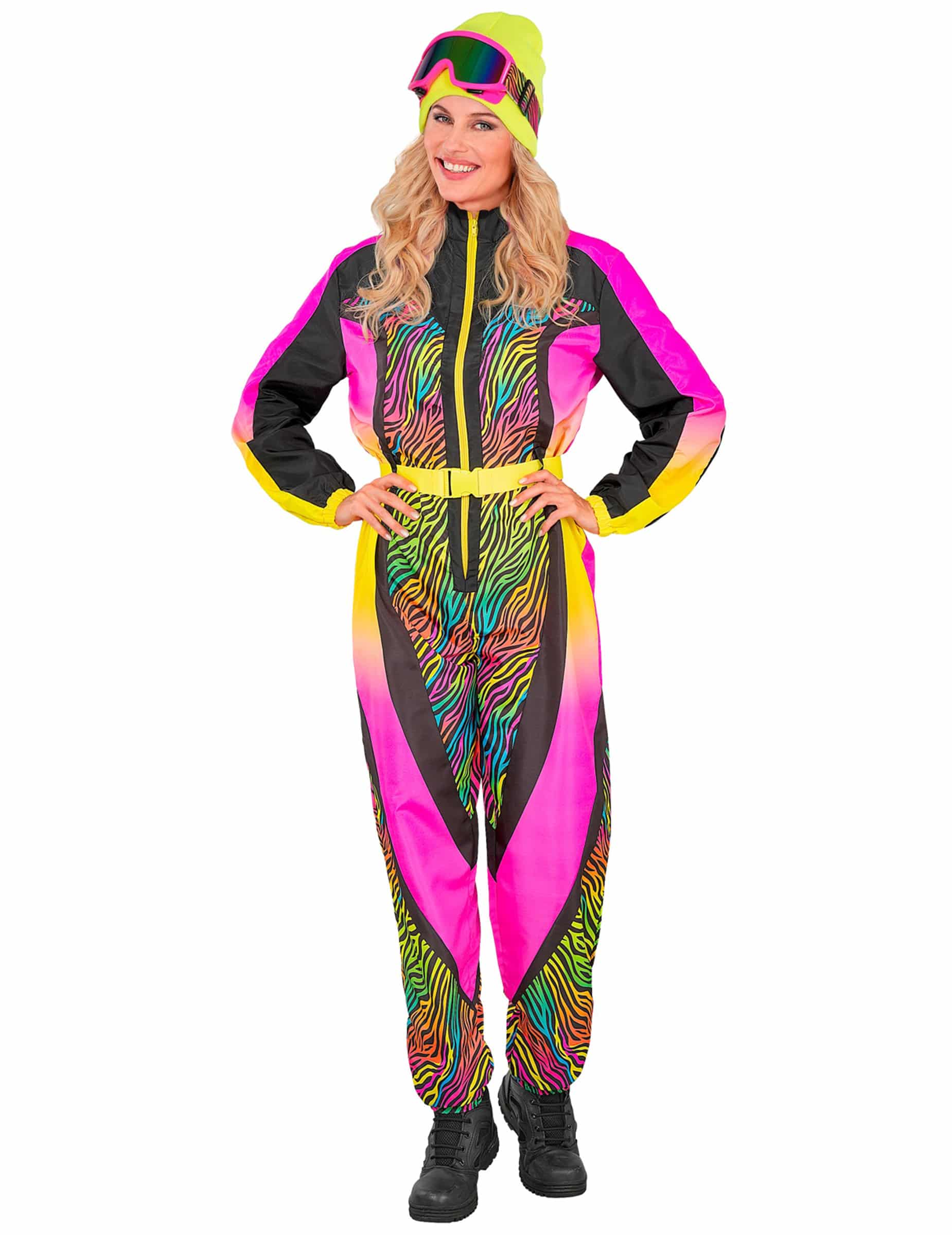 Skikostüm Damen Zebra multicolor Erwachsene