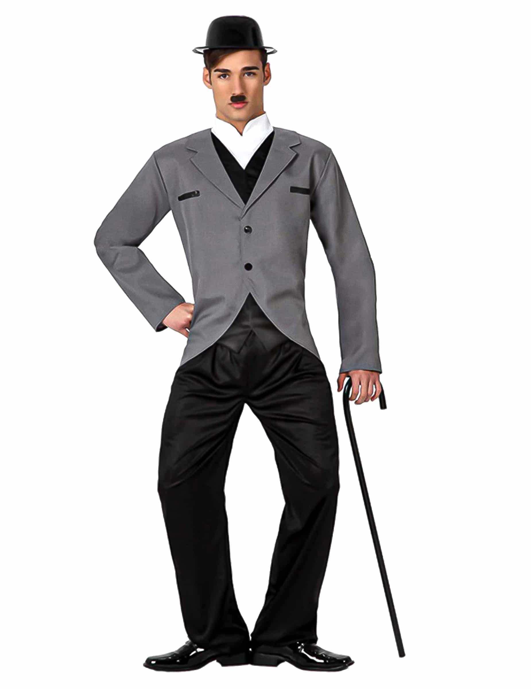Slapstick-Künstler - Kostüm für Herren grau-schwarz