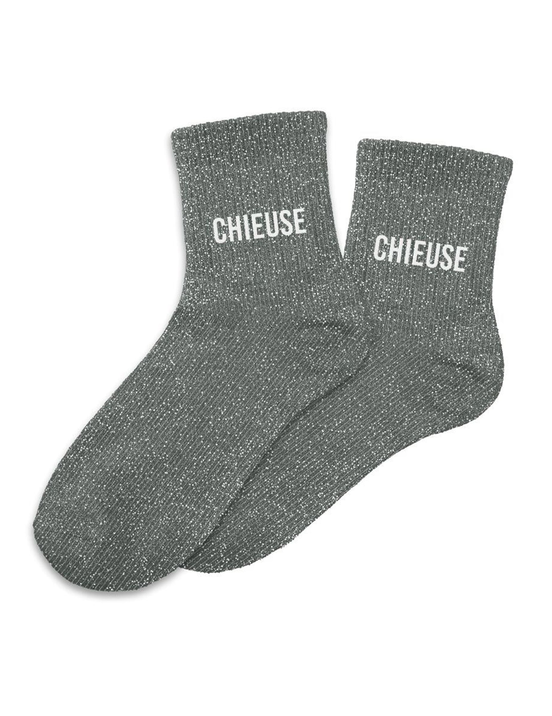 Socken Diva Glitzer für Erwachsene grau