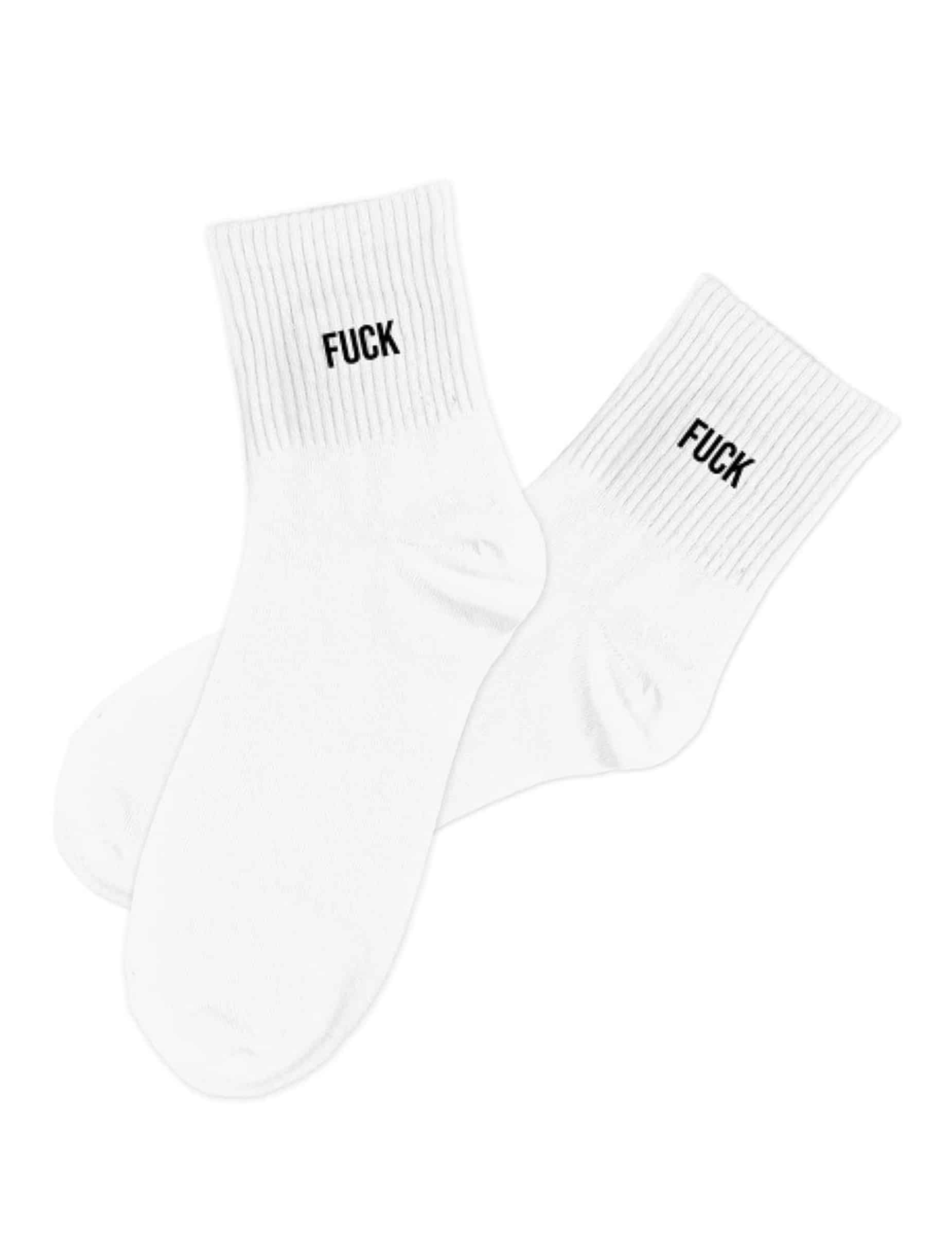 Socken Fuck Off Socken für Erwachsene weiß