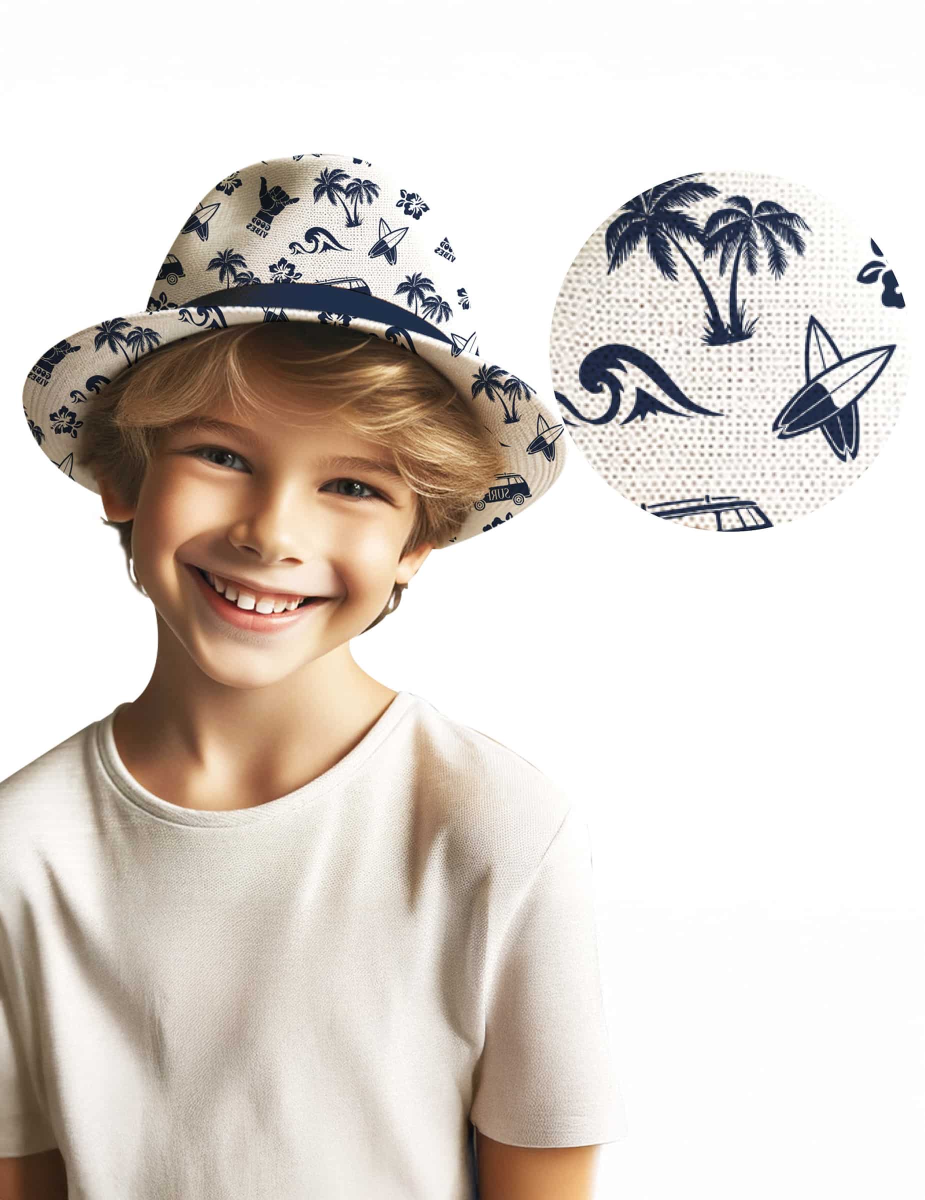 Sommerhut Kinder Surf – Hut mit Surf-Motiv für Kinder