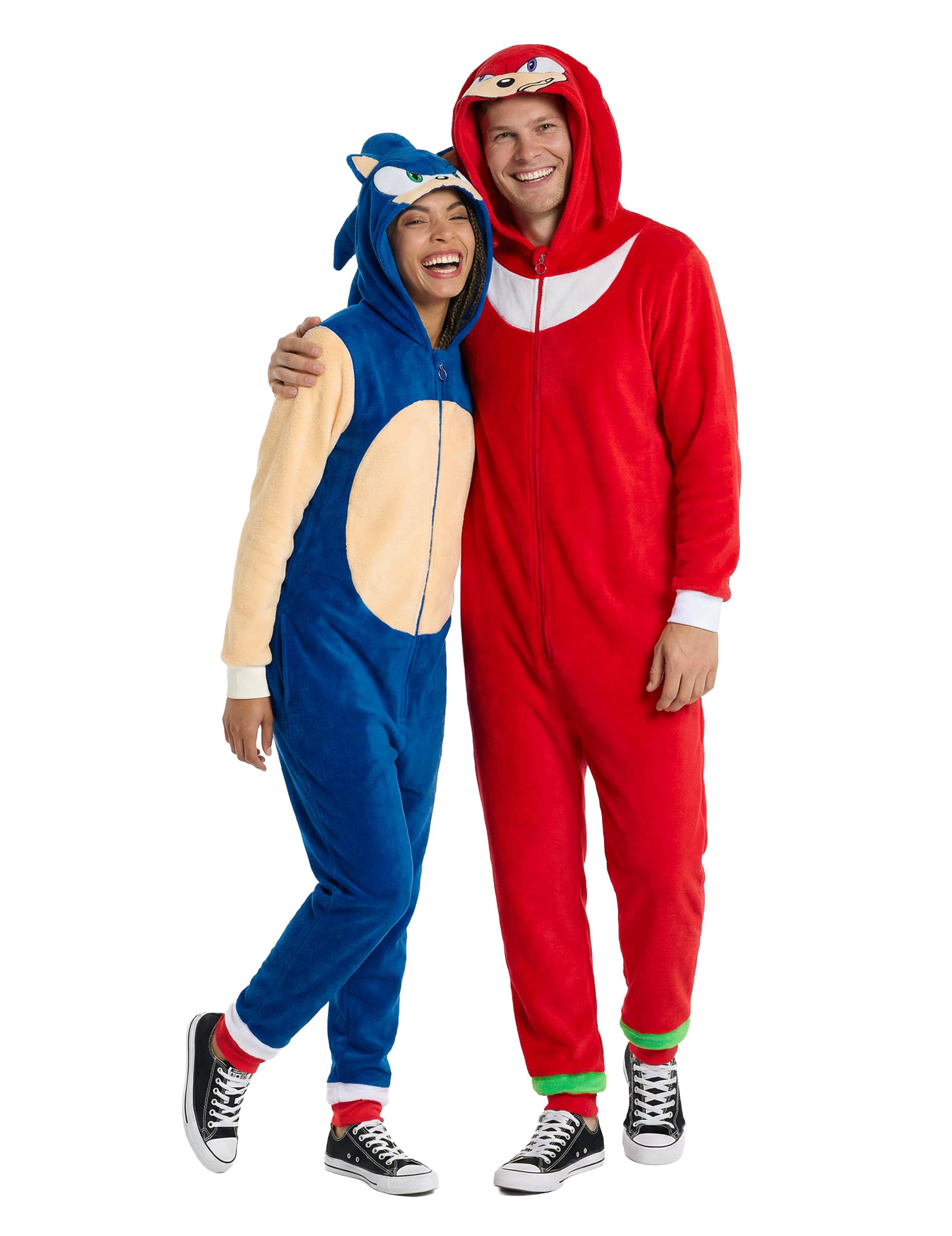 Sonic und Knuckles Paarkostüm für Erwachsene