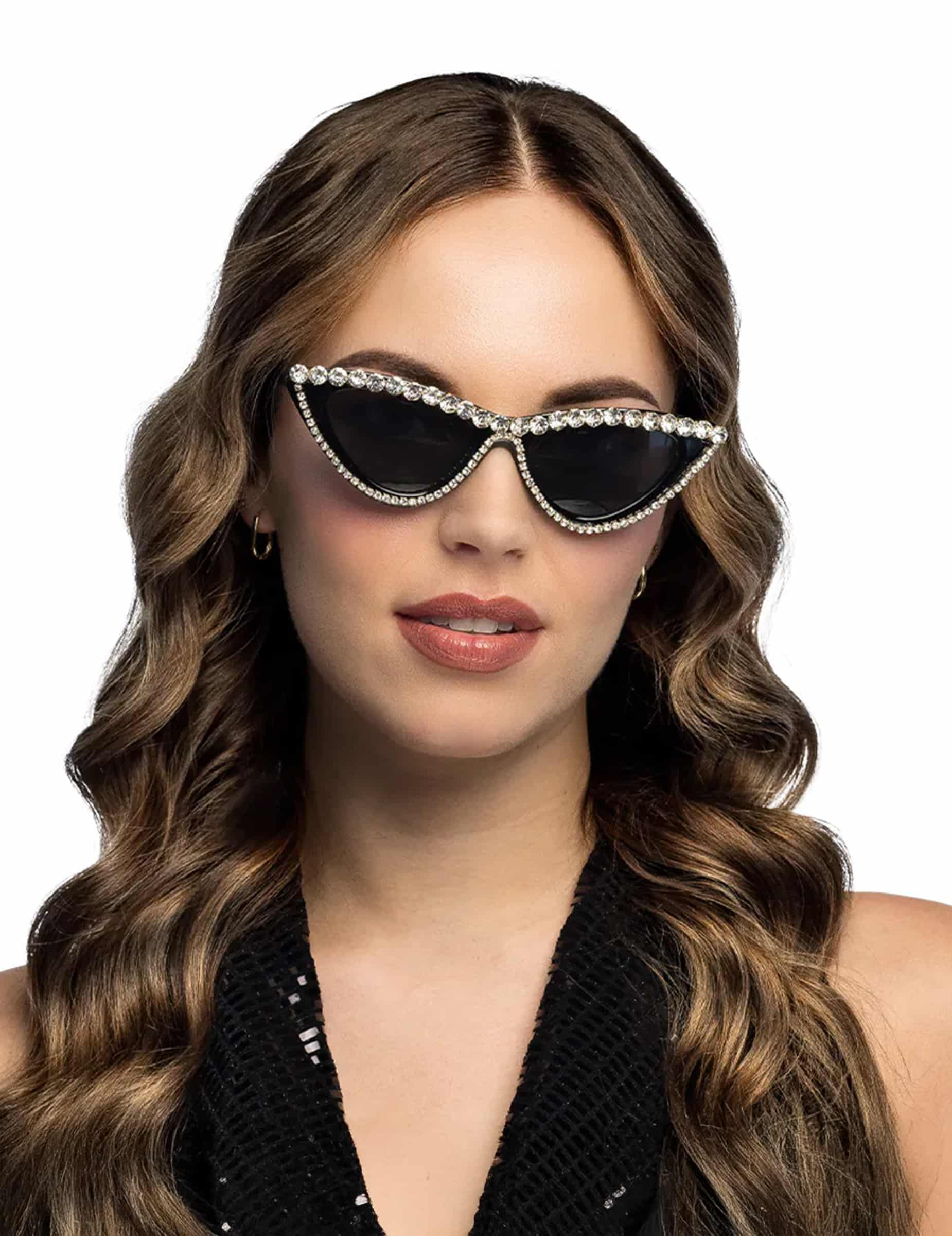 Sonnenbrille Diva Strass glamour für Erwachsene