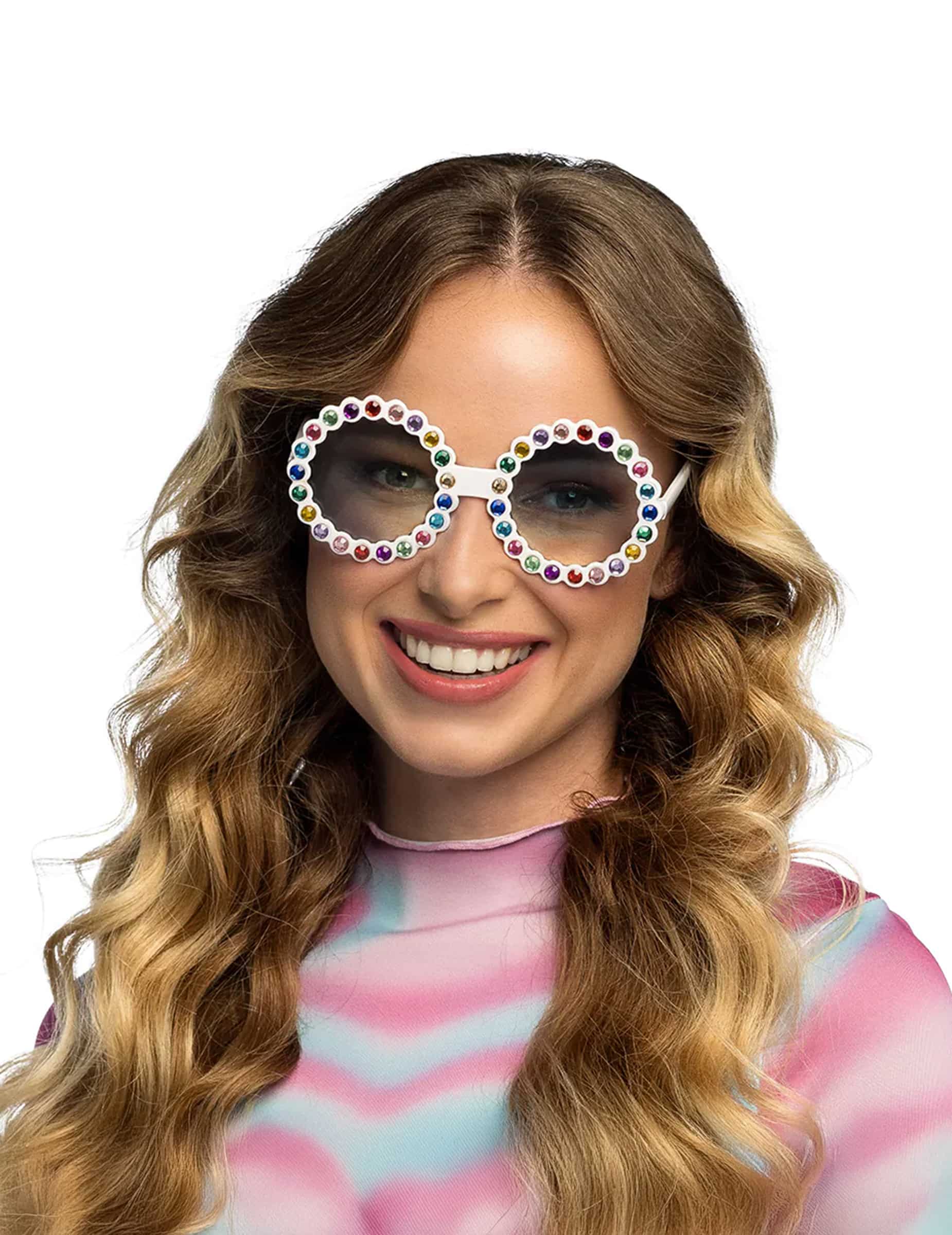 Sonnenbrille Rund Strass Bunt für Erwachsene