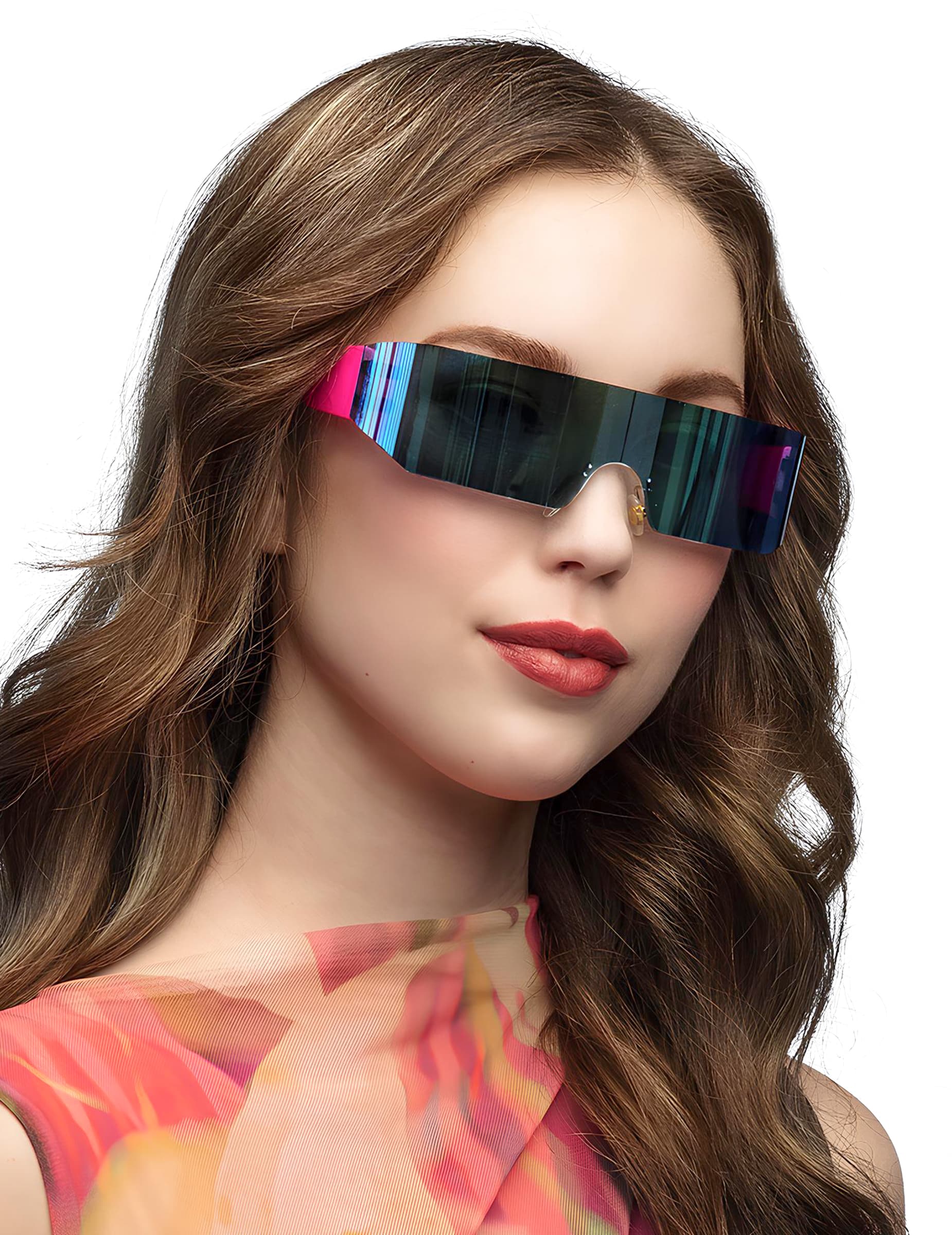 Space Brille futuristisch für Erwachsene rosa