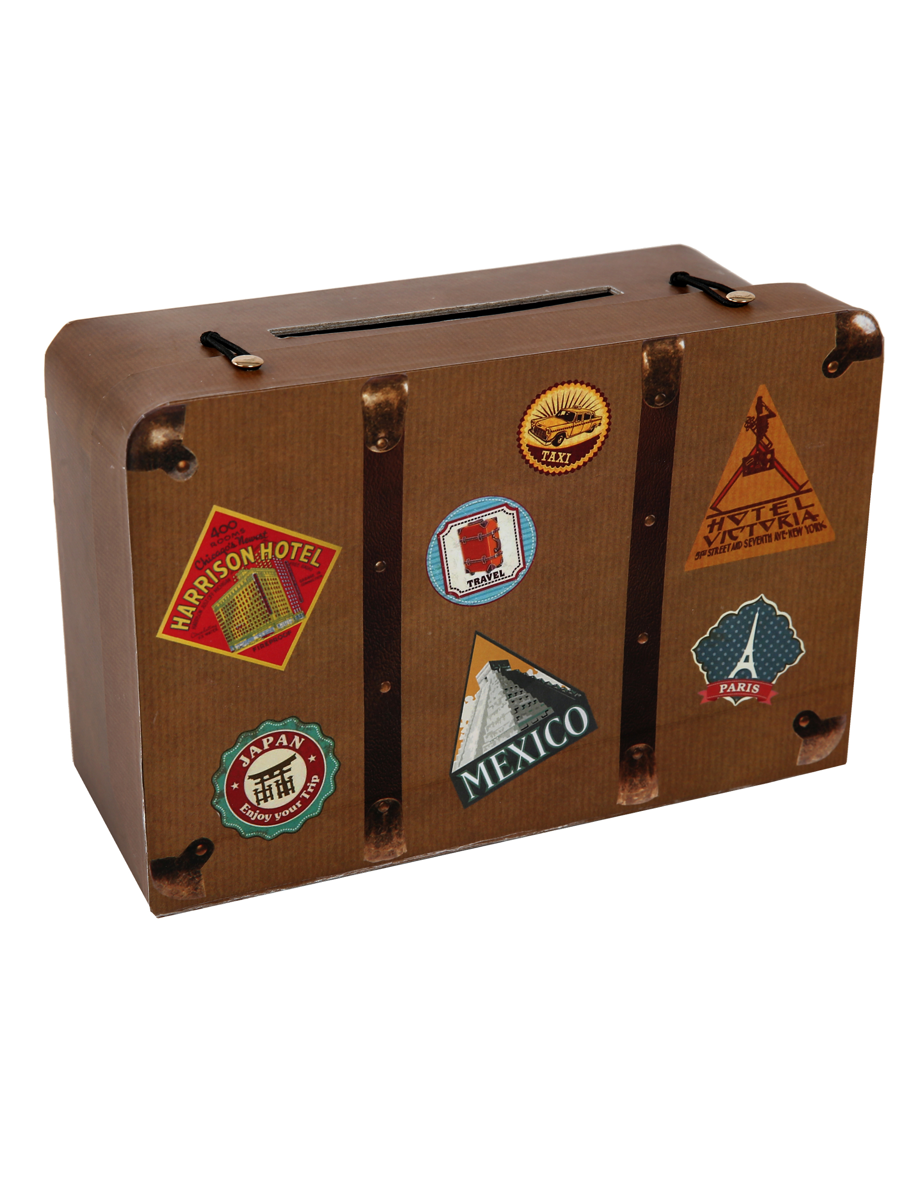 Spardose Koffer Reise Karton 24 x 16 x 10 cm