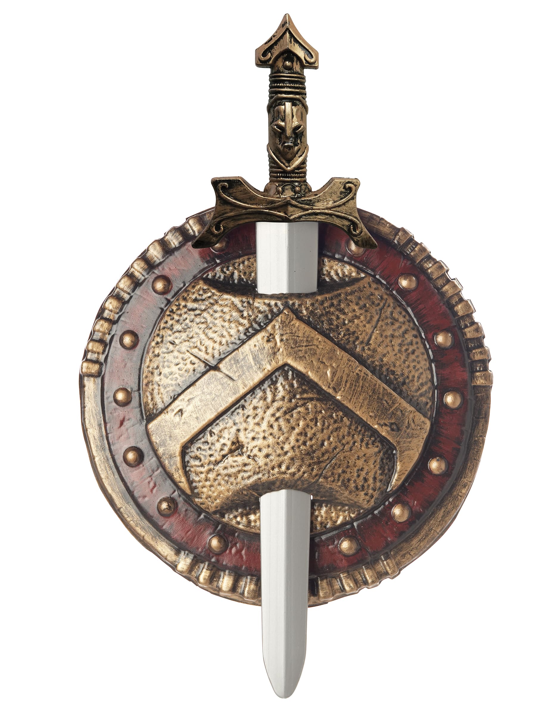 Spartakus Schild und Schwert silber-gold 50cm