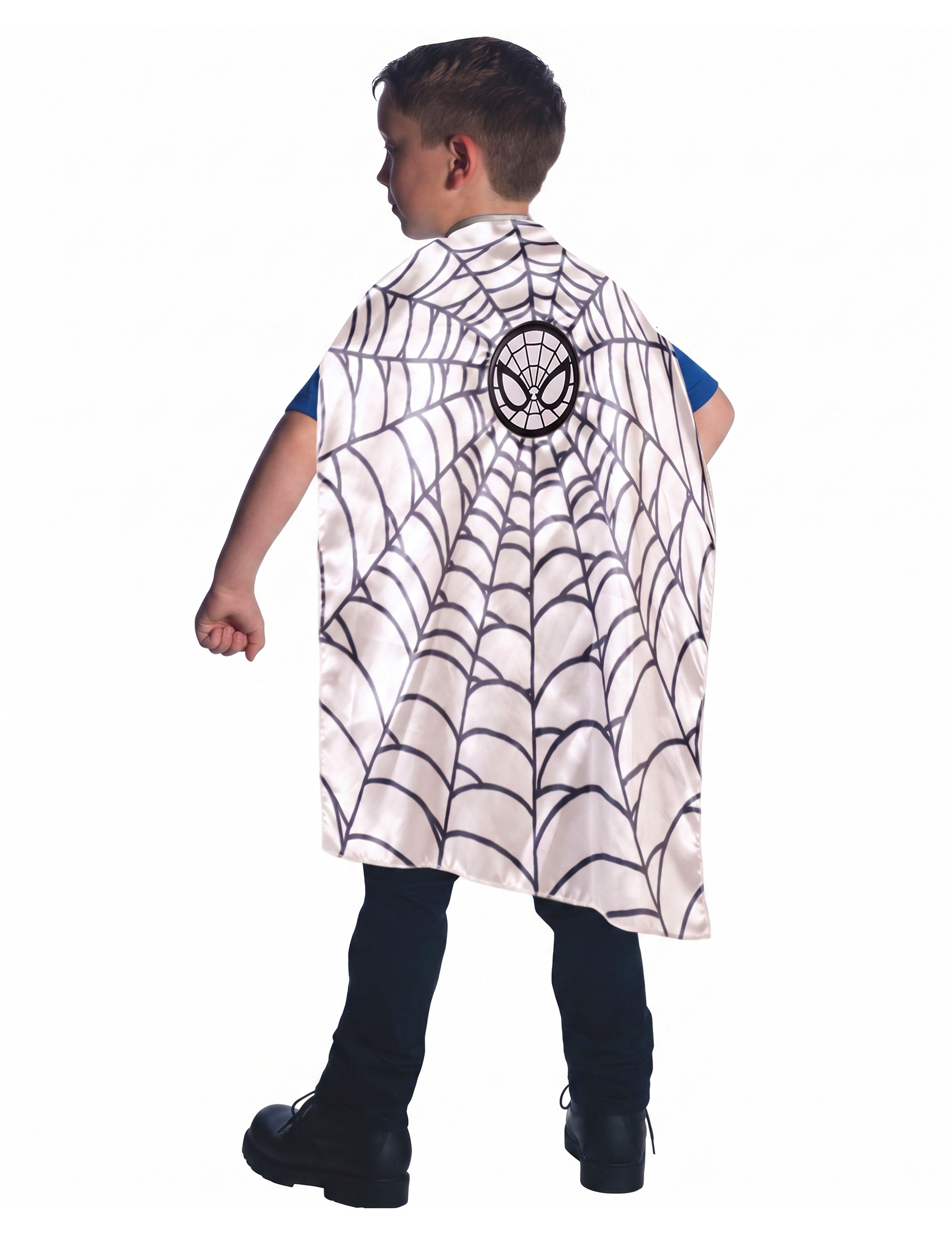 Spiderman Umhang Marvel für Kinder schwarz-weiss