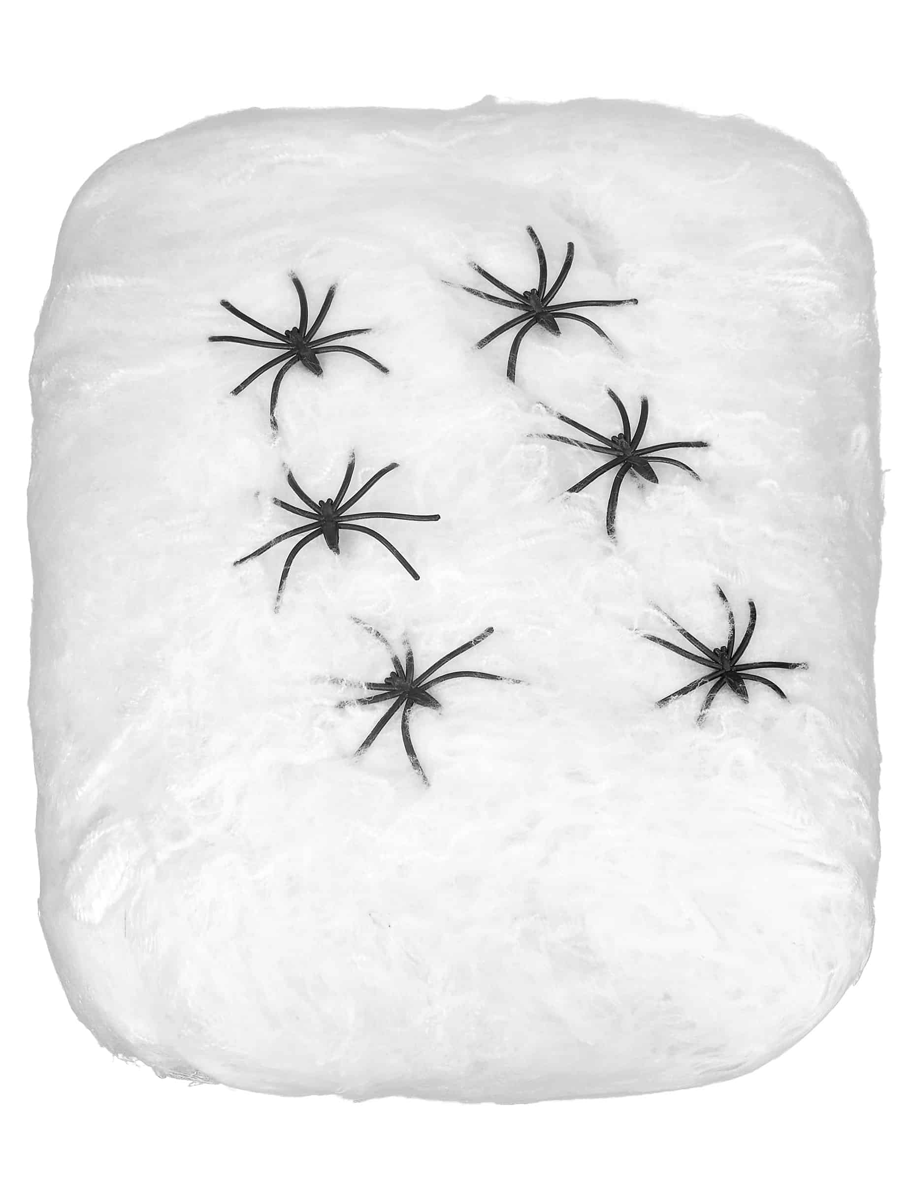 Spinnennetz mit Spinnen Halloween-Deko weiss 100 g 35qm