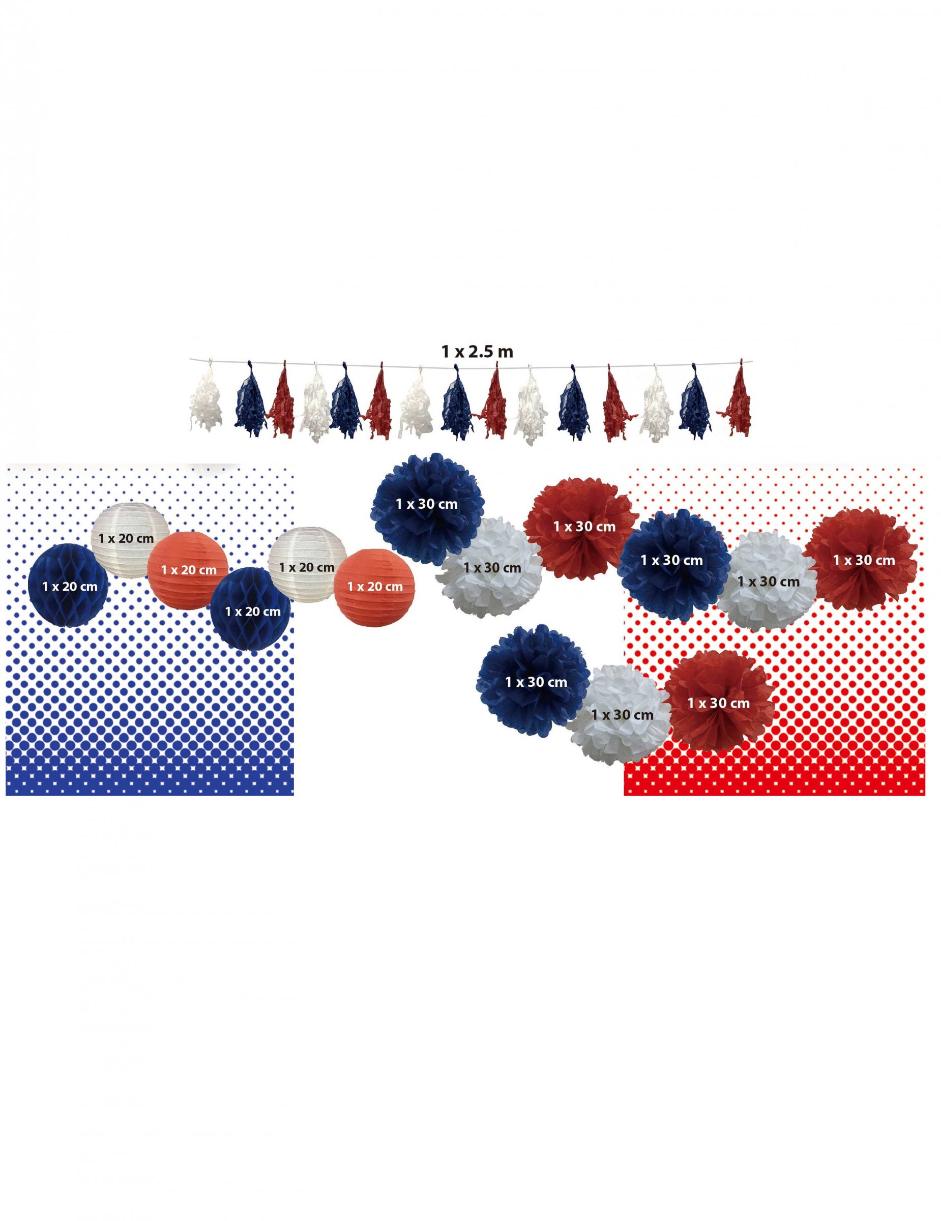 Sports et supporters Deko Set Frankreich Fan