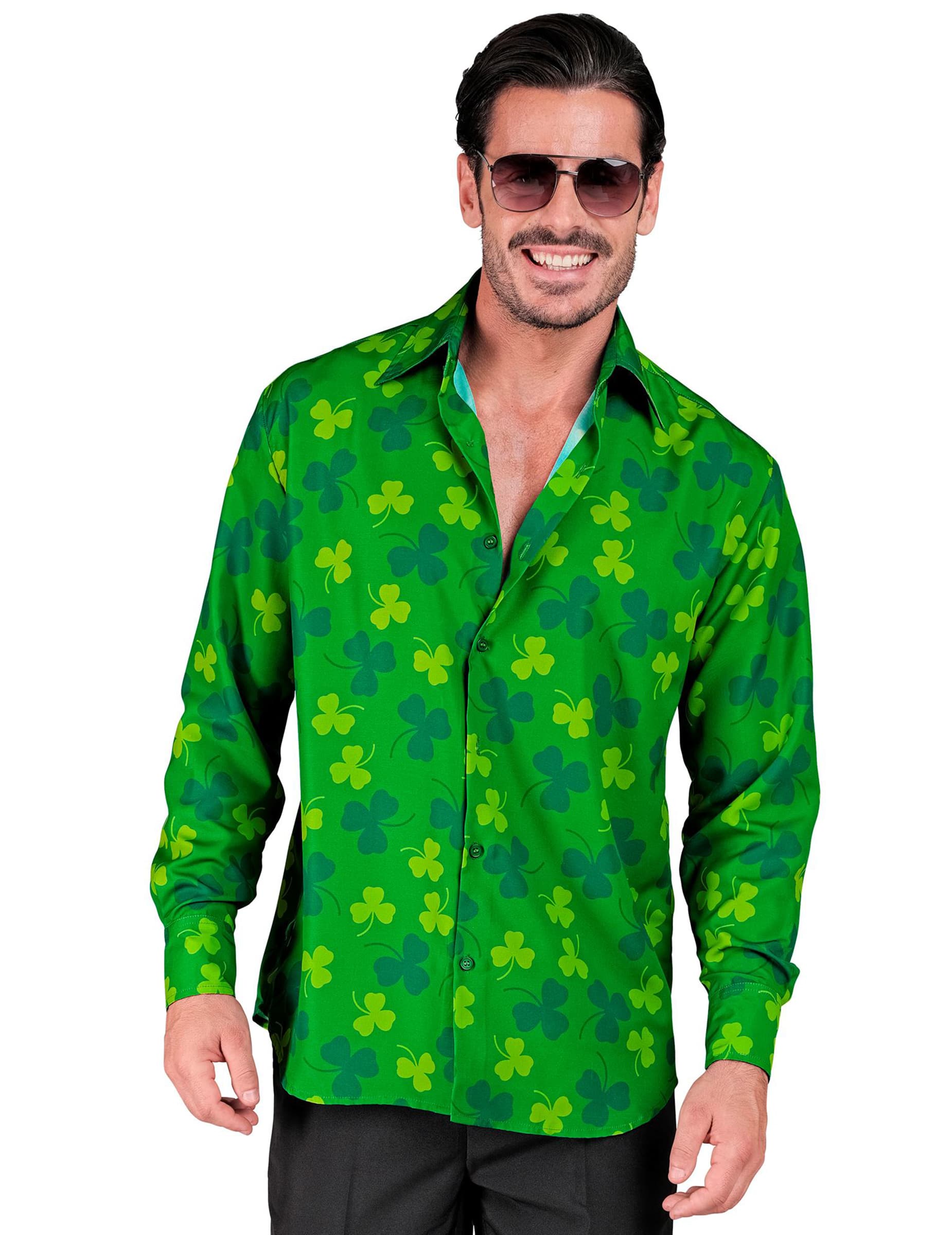 St. Patrick's Day Kleeblatt Langarmshirt für Herren