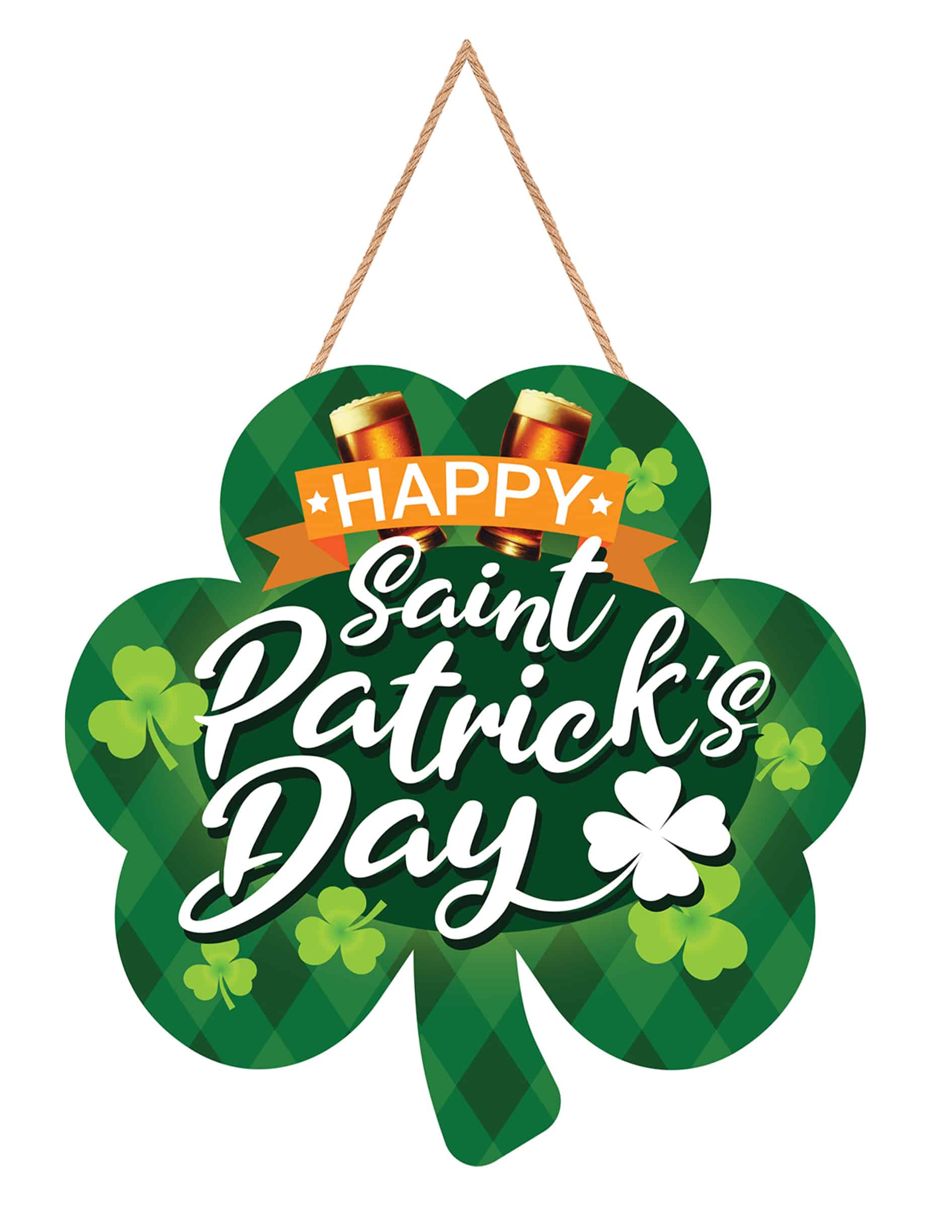 St. Patrick's Day Kleeblatt-Schild 28 x 28 cm