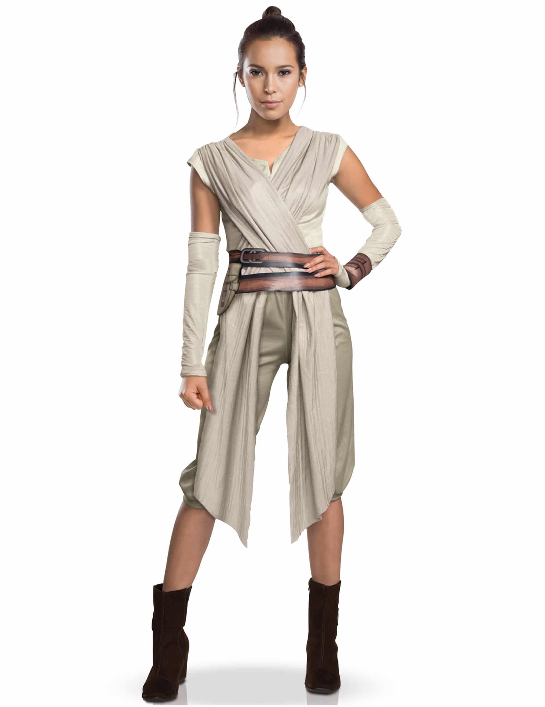 Star Wars Rey Damenkostüm Deluxe Lizenzware beige-braun