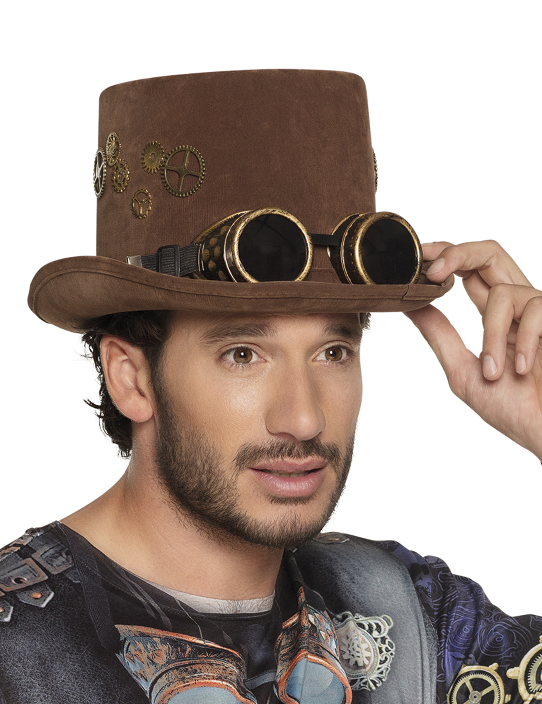 Steampunk-Zylinder Kostümaccessoire braun
