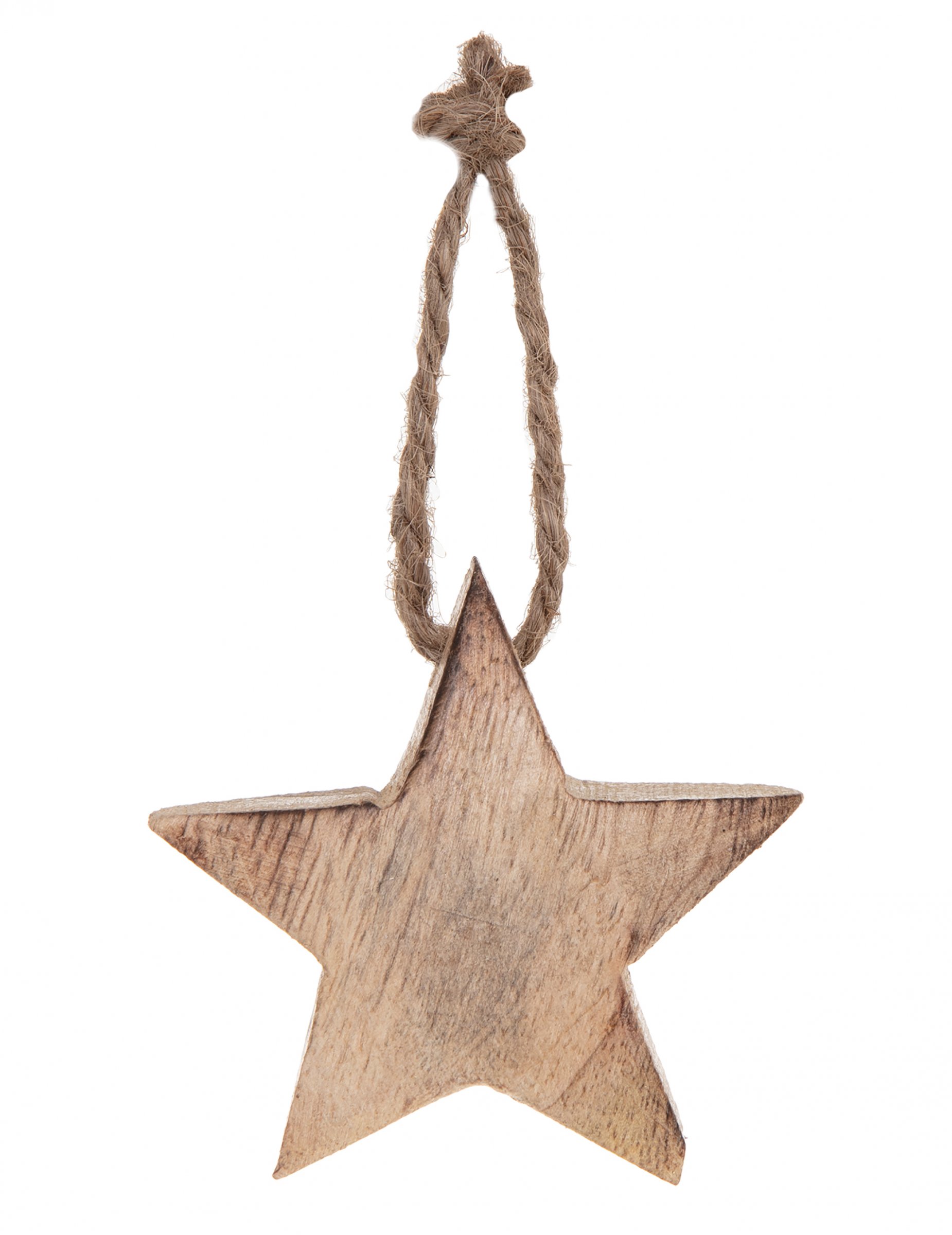 Stern-Hängedekoration aus Holz Weihnachtsdeko braun 5 cm