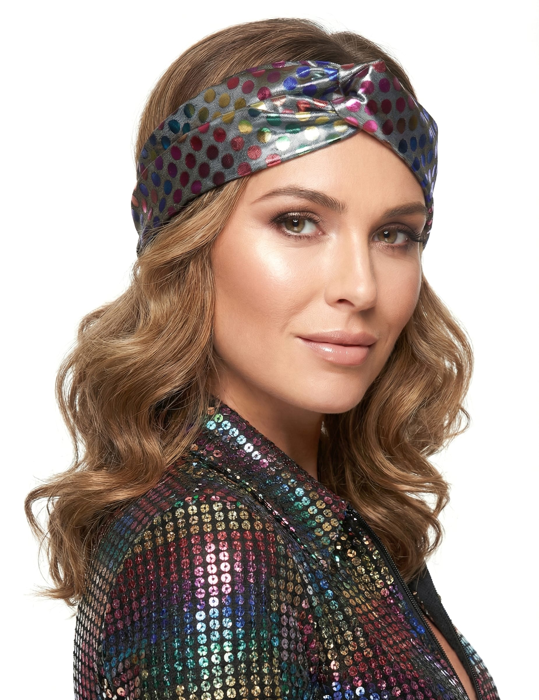 Stirnband Disco Bunt für Damen – Erwachsene mehrfarbig