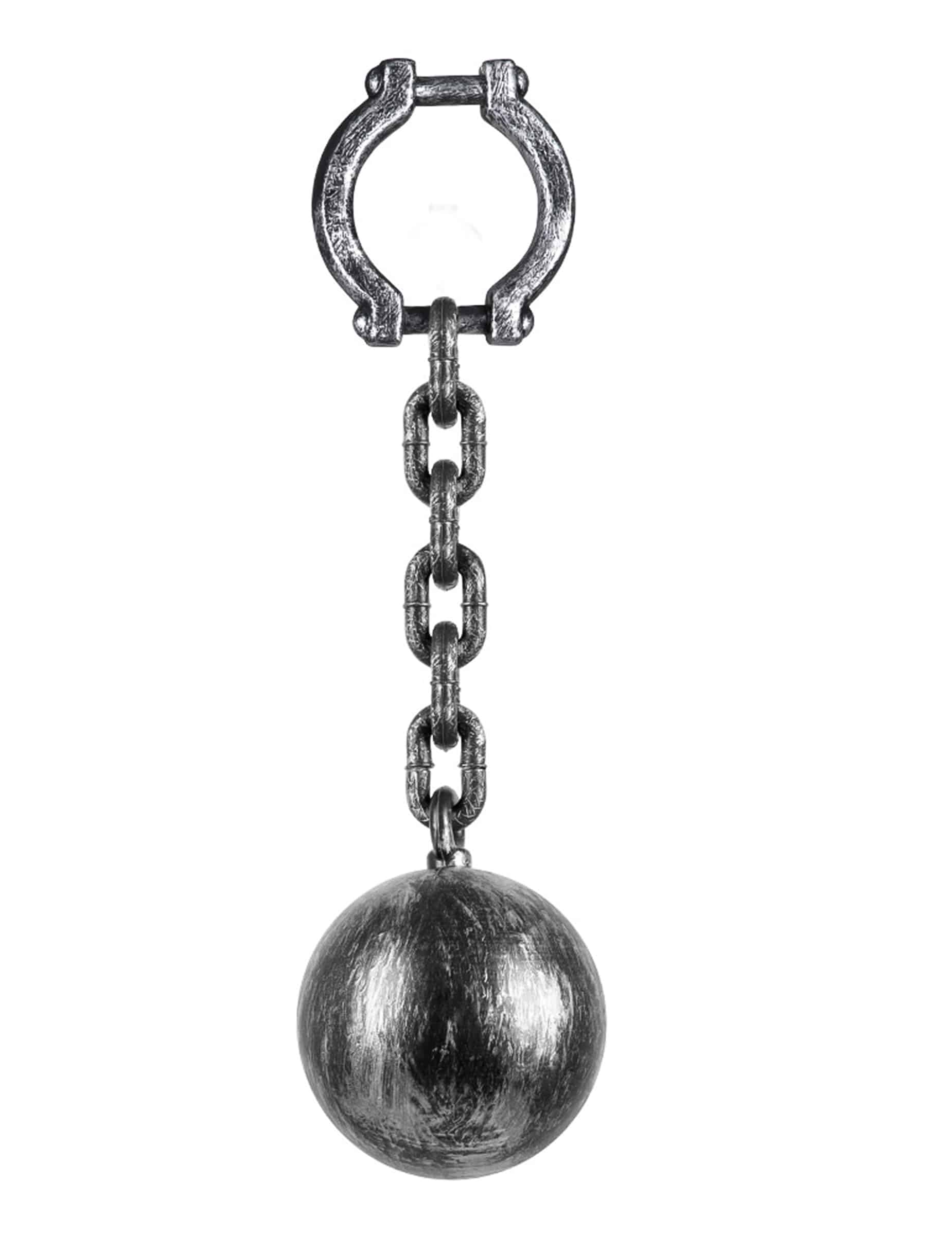Sträflings-Kugel mit Kette Gefangener schwarz 50cm