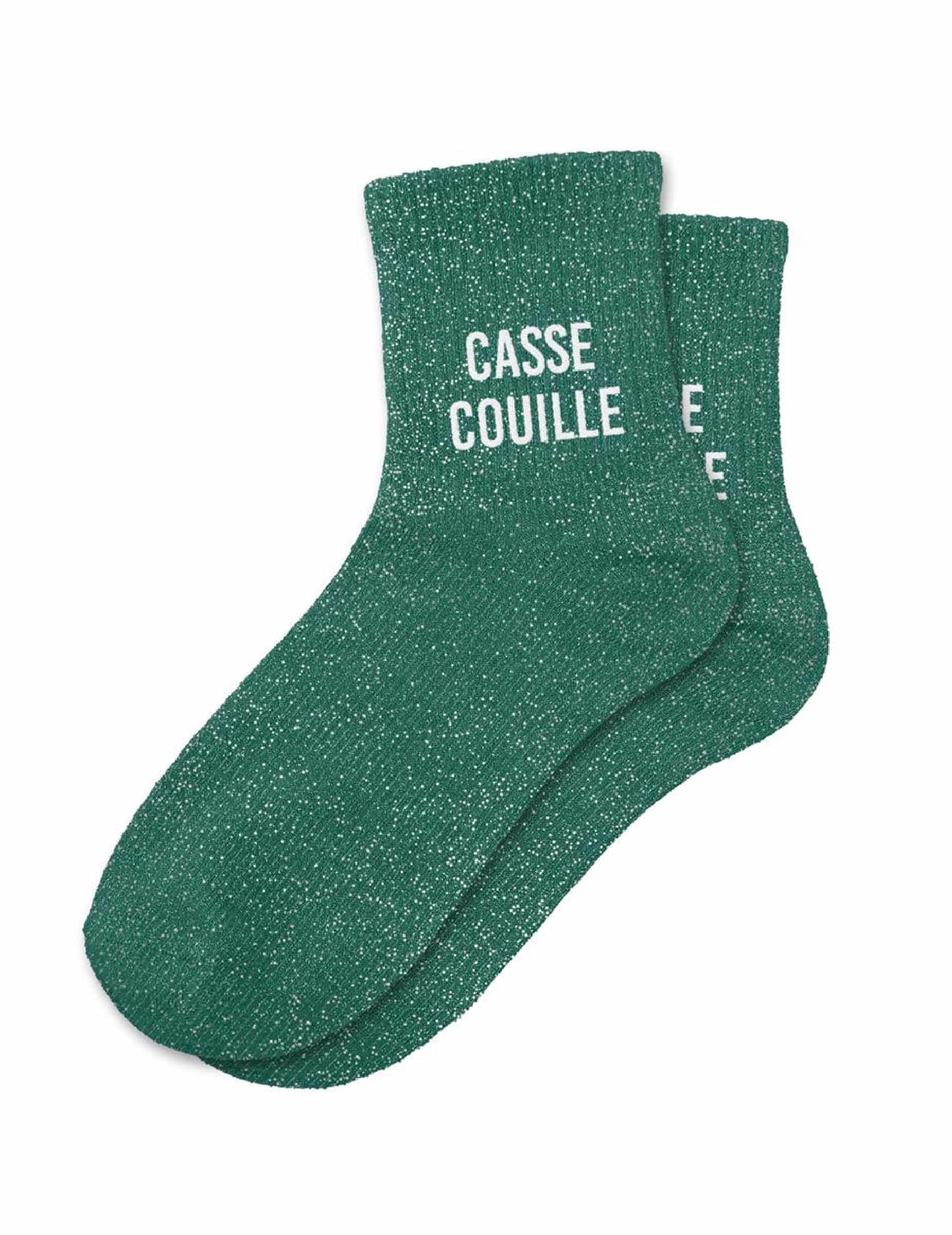Stressmacherin Glitzer Socken für Erwachsene grün