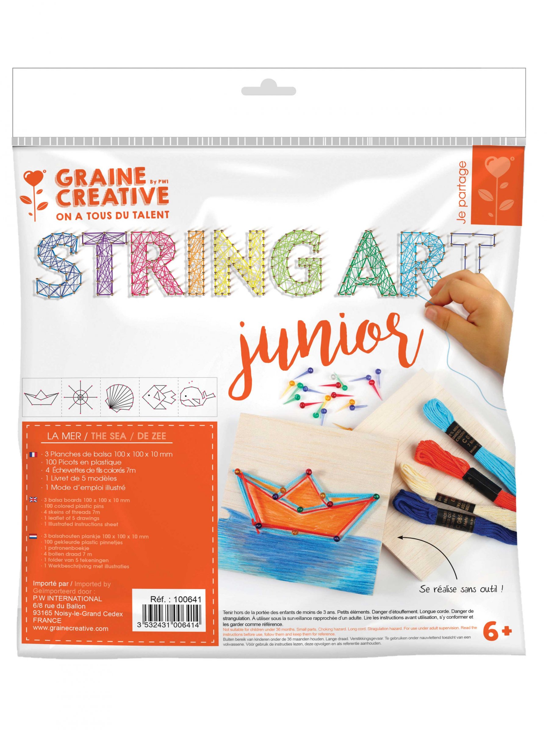 String Art Set Junior Meeresthema - Fadenbilder basteln