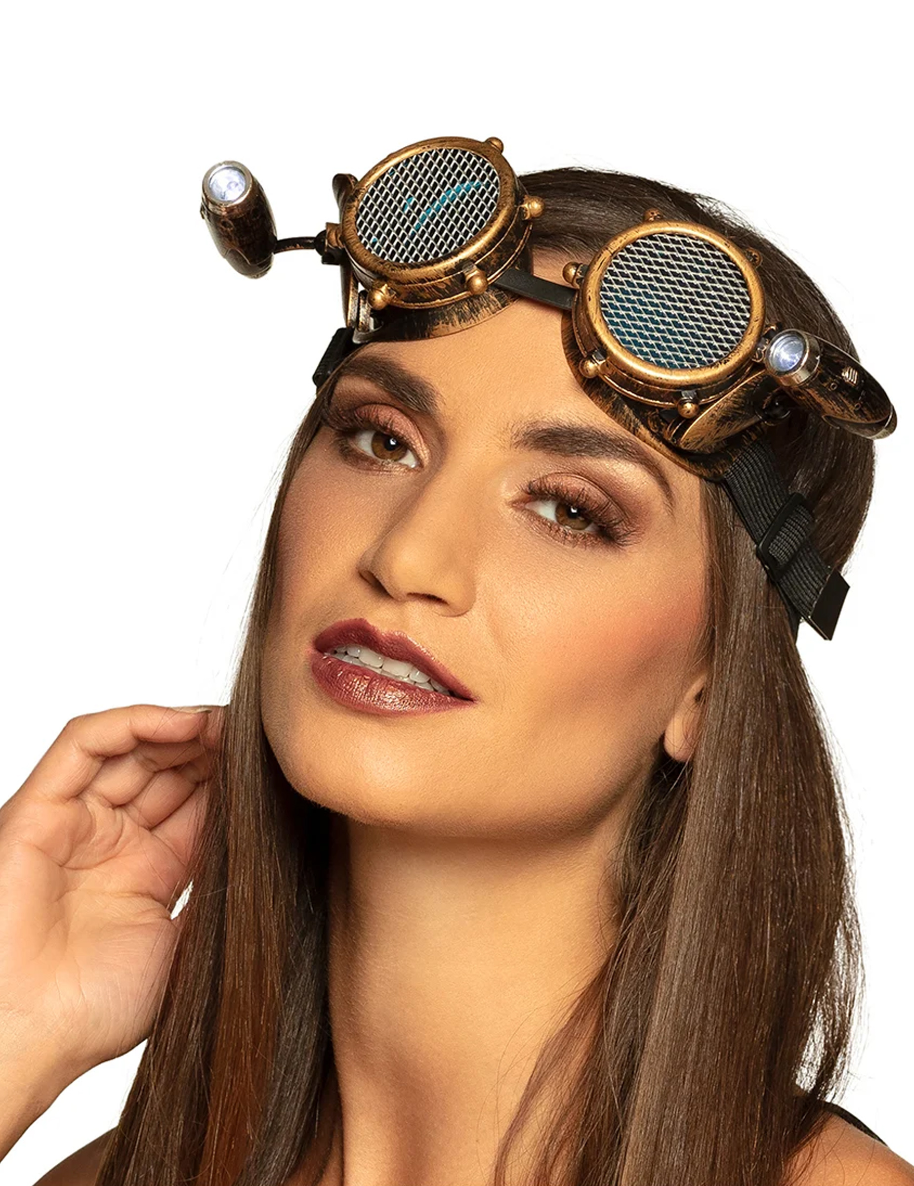 Stylische Steampunk-Brille für Erwachsene braun-schwarz