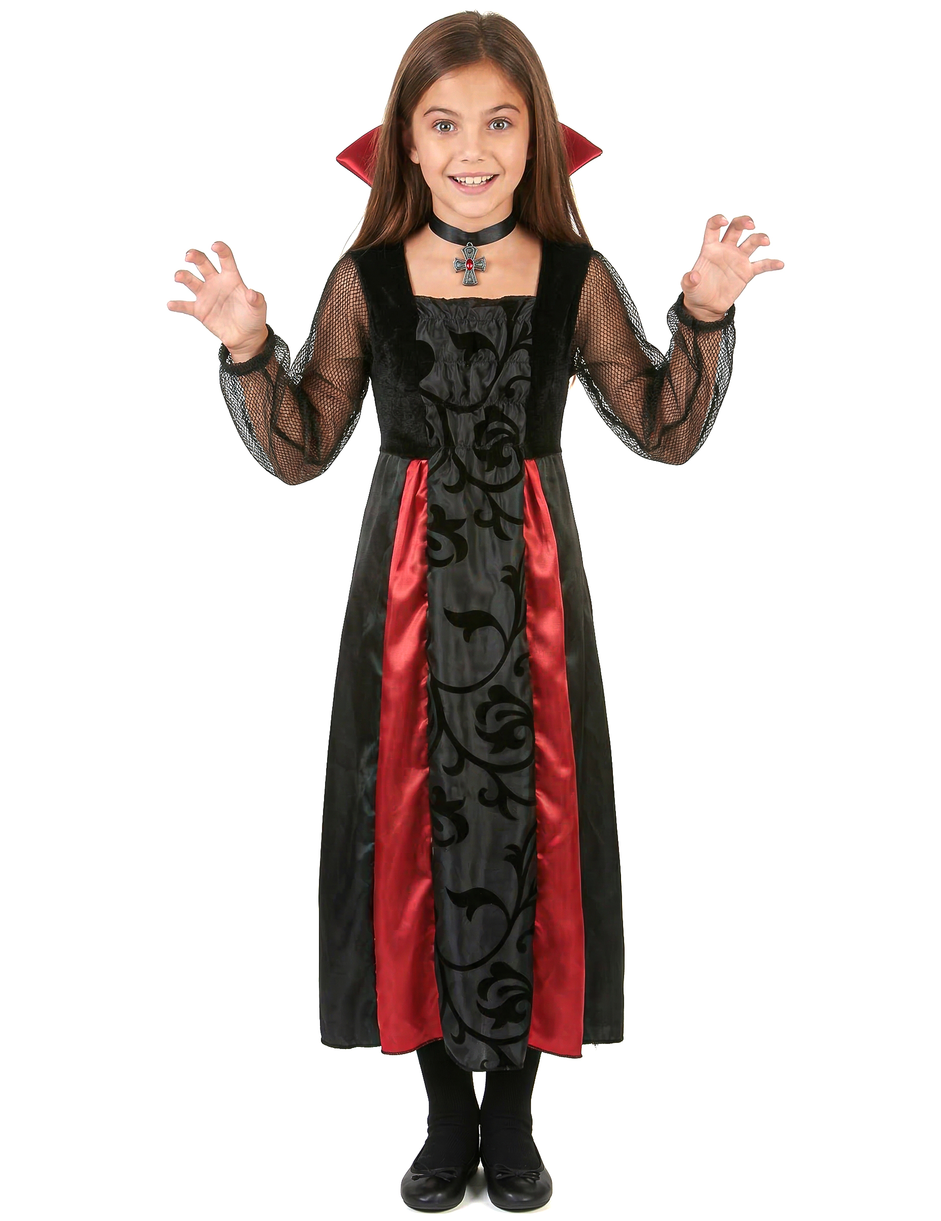 Süsse Vampirin Kinder-Kostüm schwarz-rot