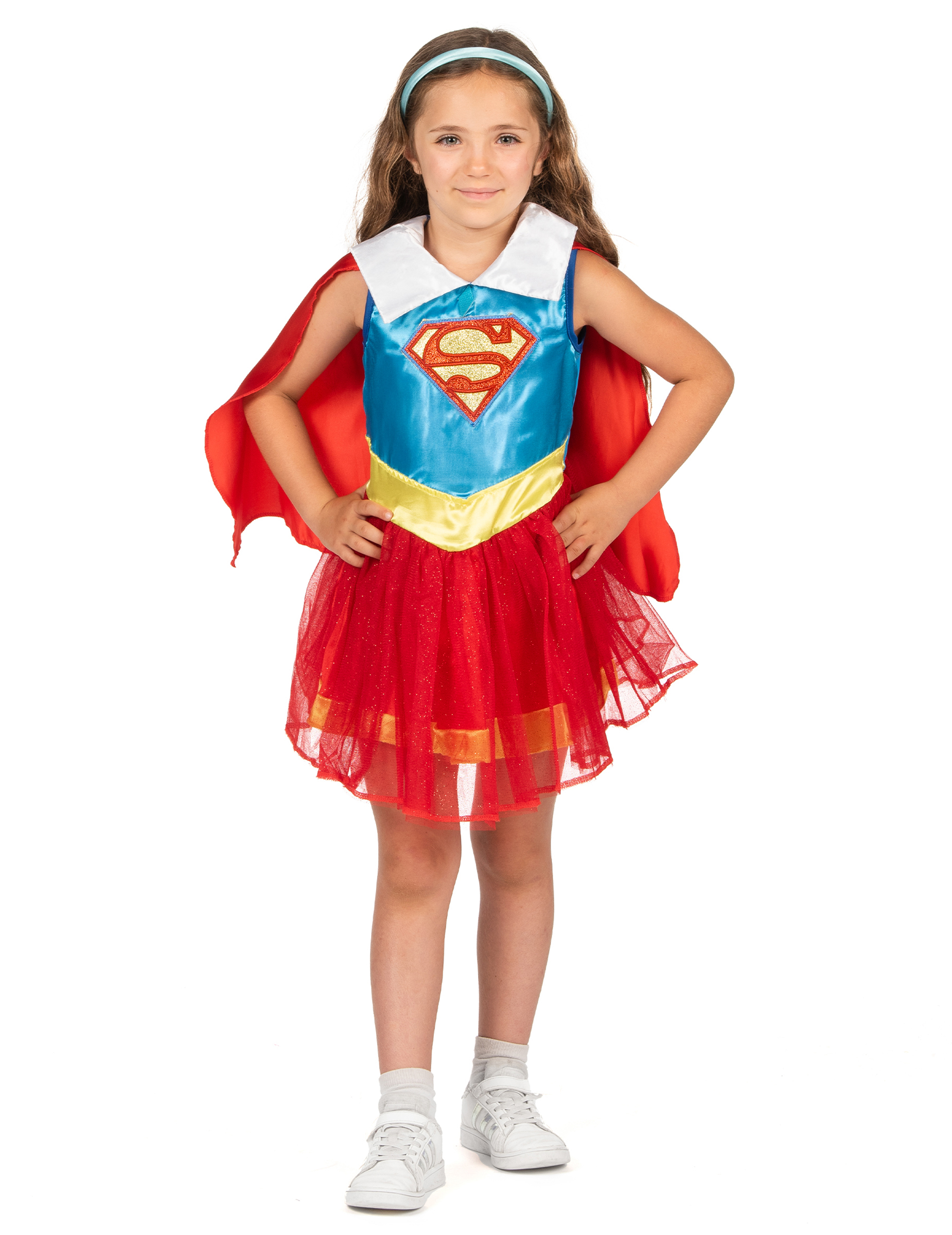 Supergirl-Mädchenkostüm DC Super Hero Girls blau-rot-gelb