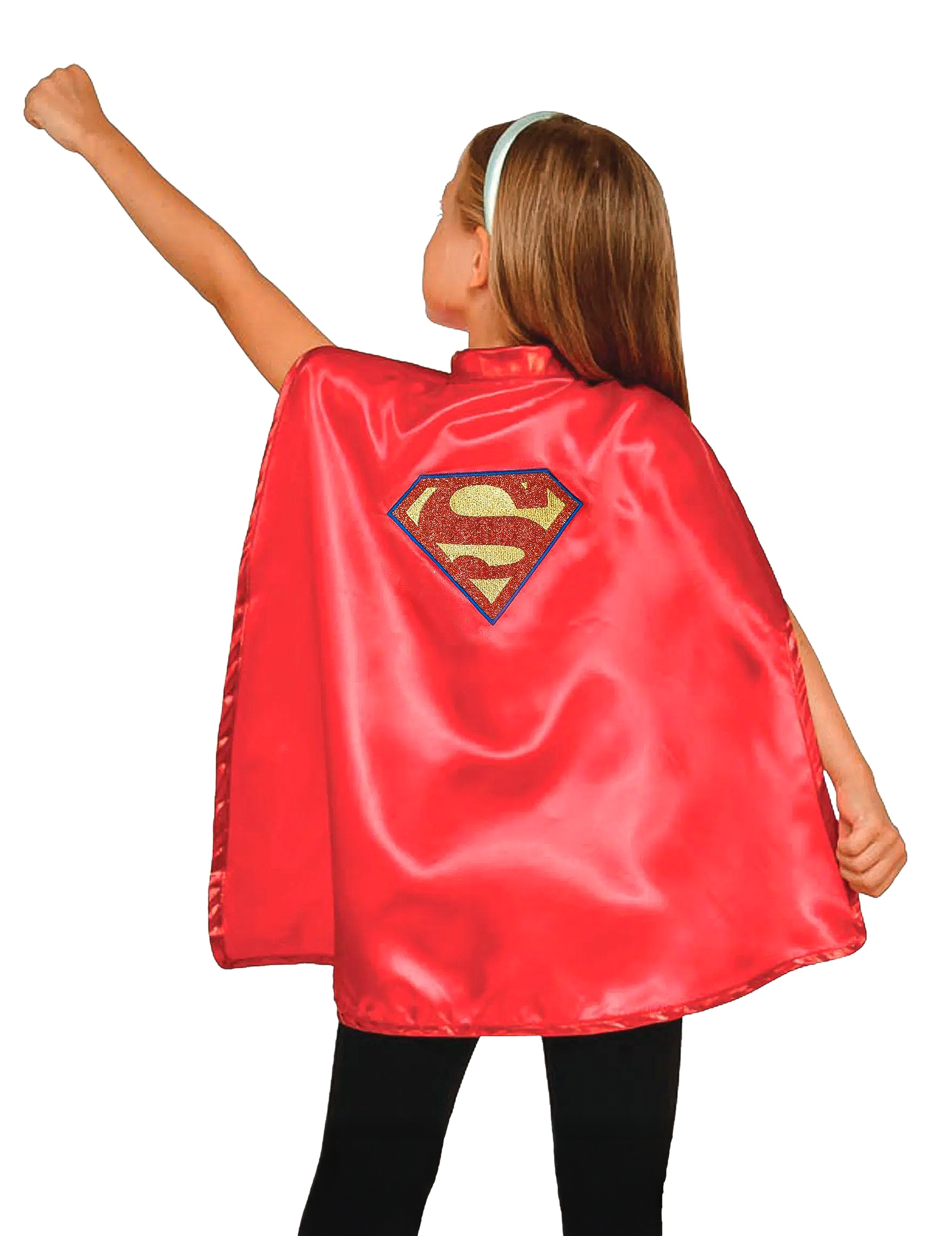 Supergirl-Umhang und Haarreif für Mädchen Accessoire-Set Super Hero Girls rot-blau