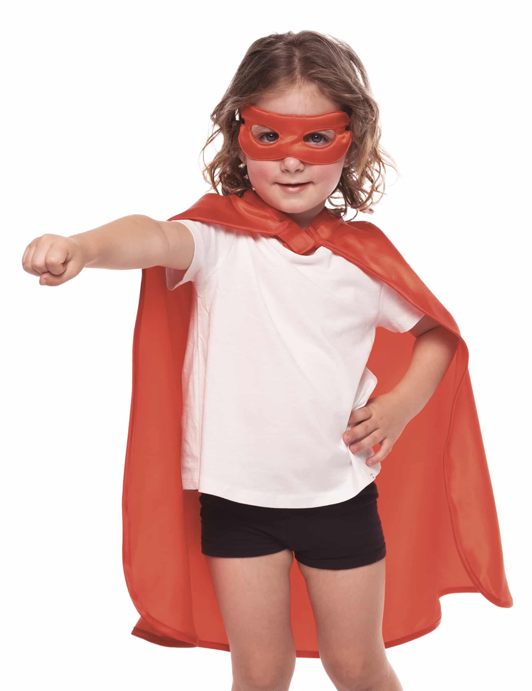 Superhelden Umhang und Maske Set für Kinder rot