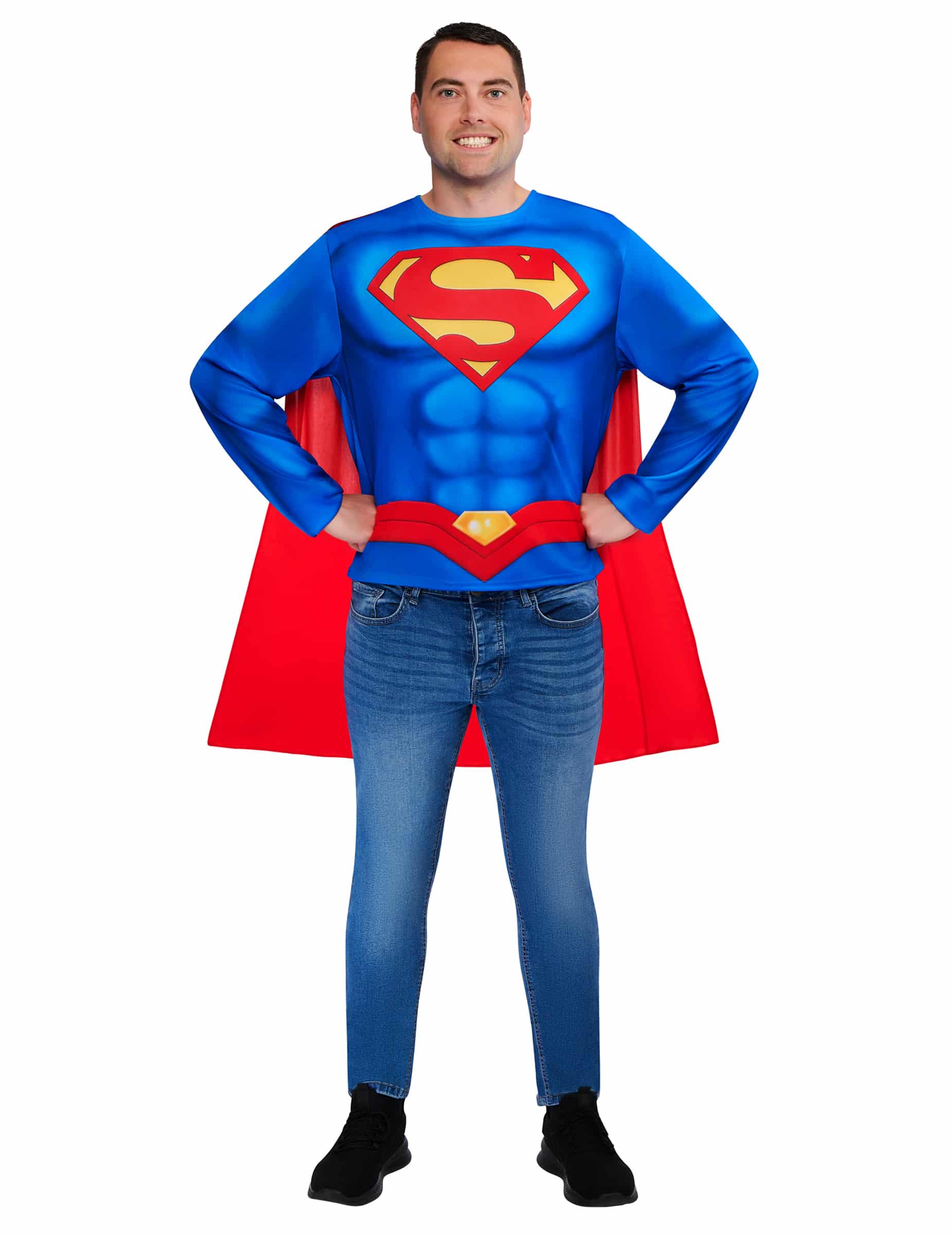 Superman Set mit Oberteil und Umhang für Erwachsene
