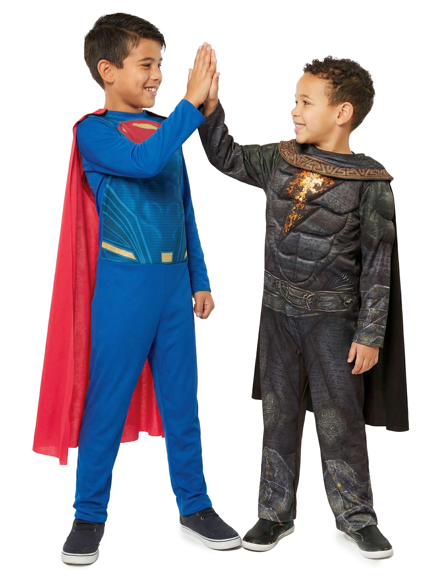 Superman und Black Adam Paarkostüm für Kinder