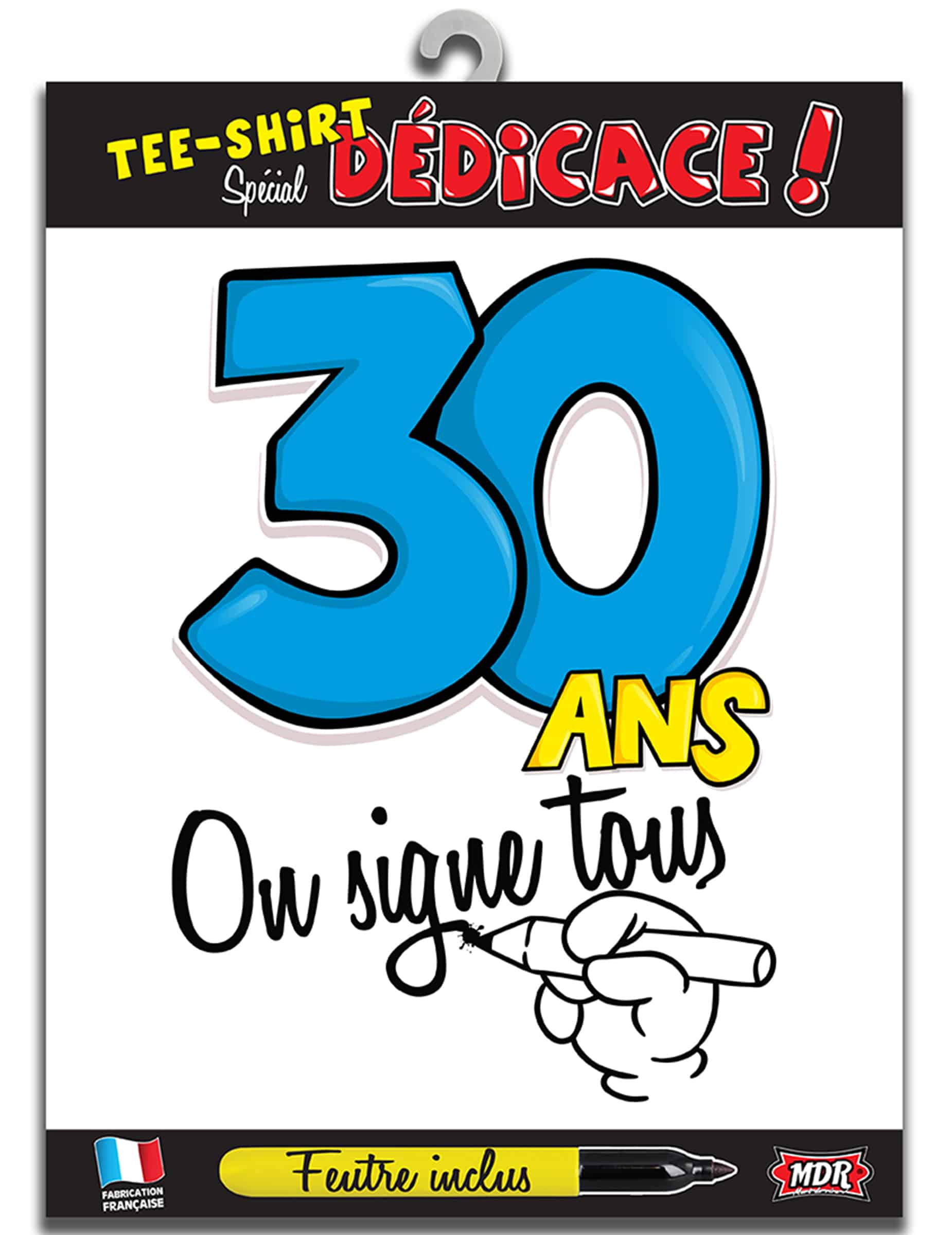 T-Shirt 30. Geburtstag blau-gelb